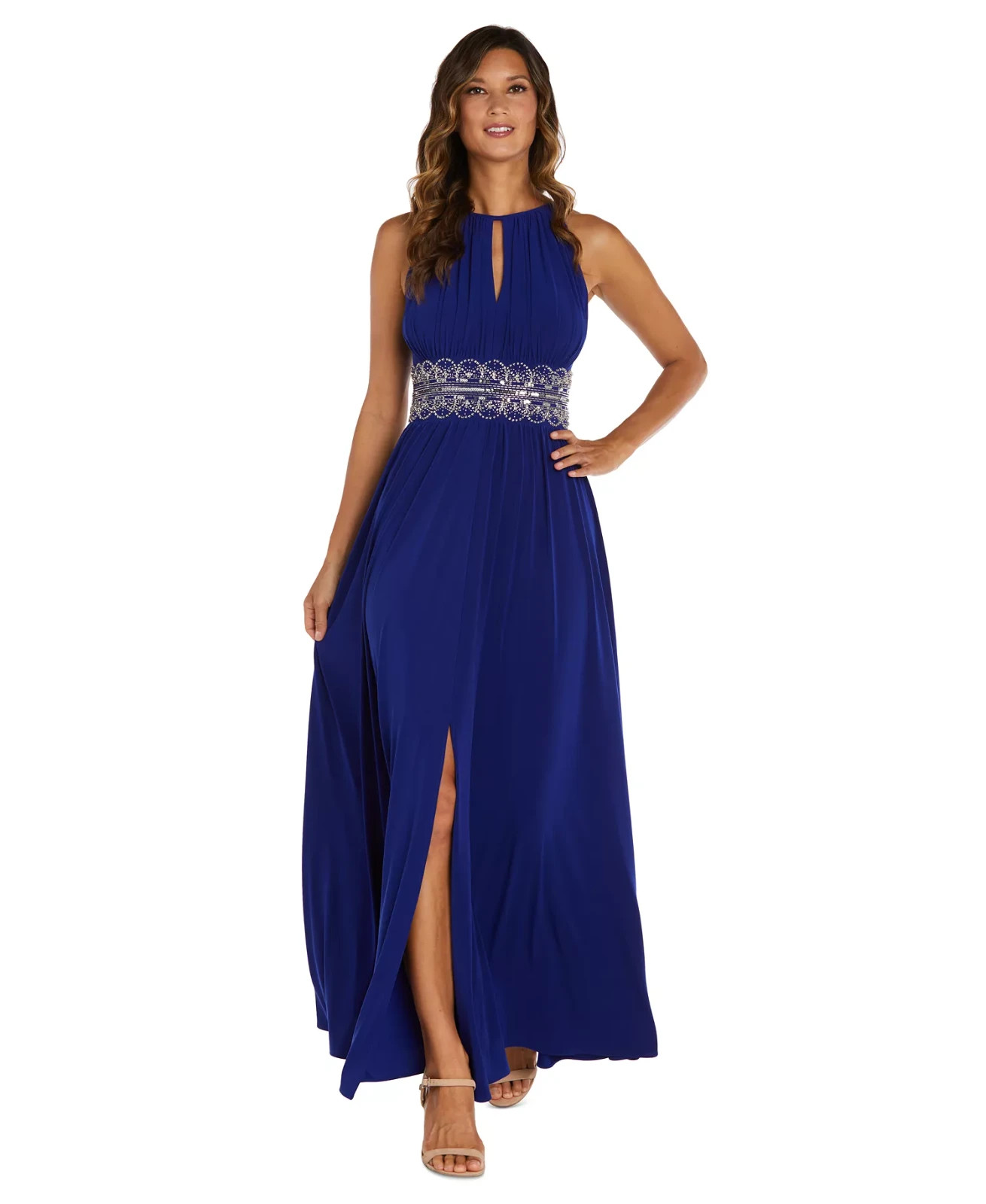 R&M Richards Petite Beaded Gown – Royal Blue Size 16P