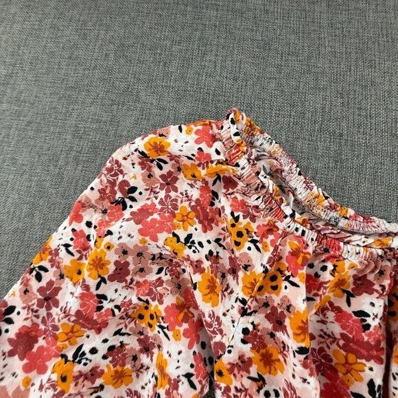J For Justify Smocked Mini Dress Floral Small rayon Boho Off Shoulder Half Sleev