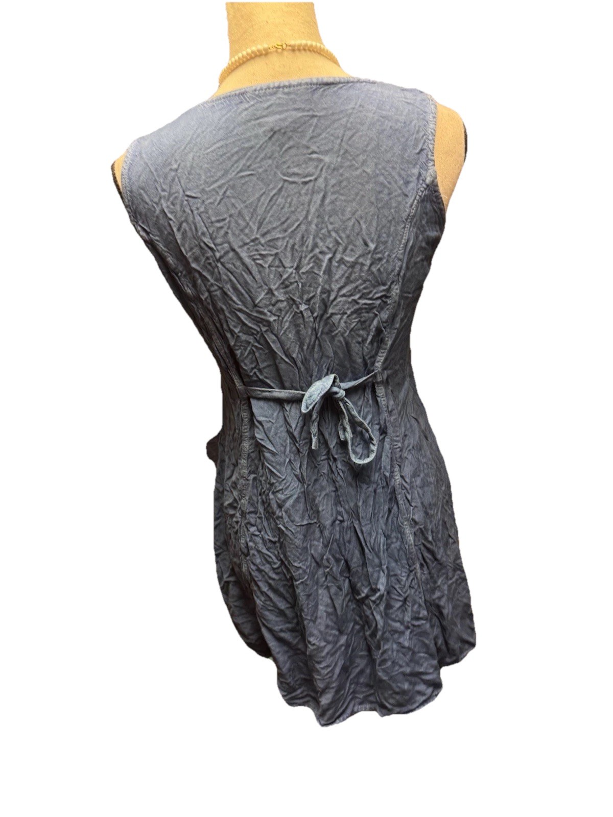 Y2K Whimsygoth Vintage My Choice Shift Midi Sleeveless Dress Boho XL Blue
