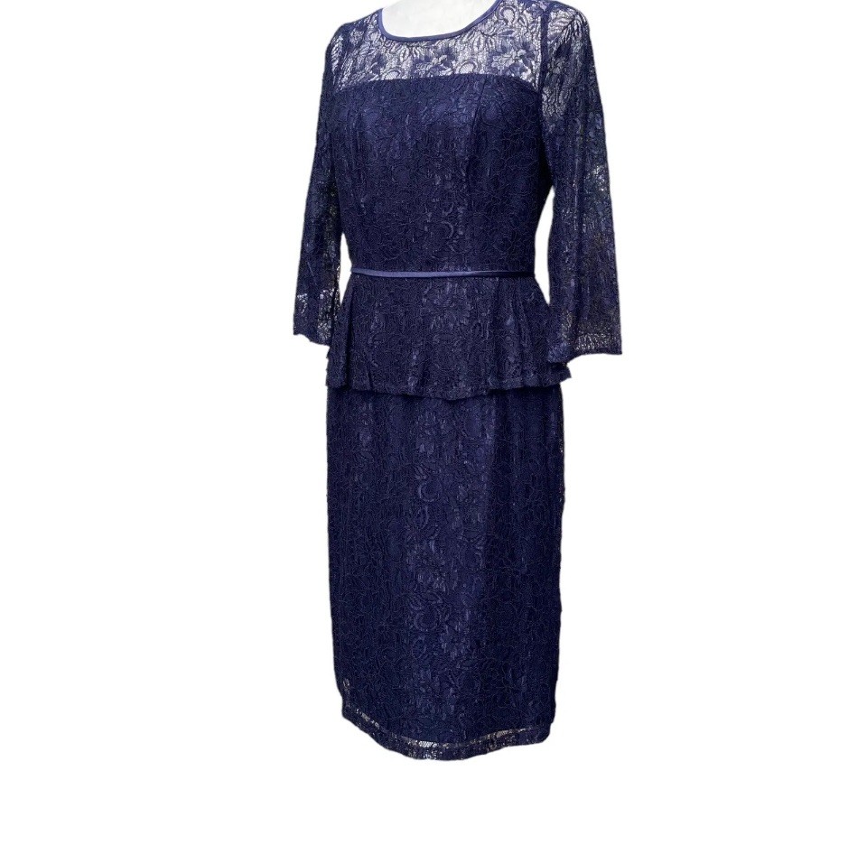 Party Dress Sz 6 Navy Blue by Adrianna Papell Wedding Cruise NWT