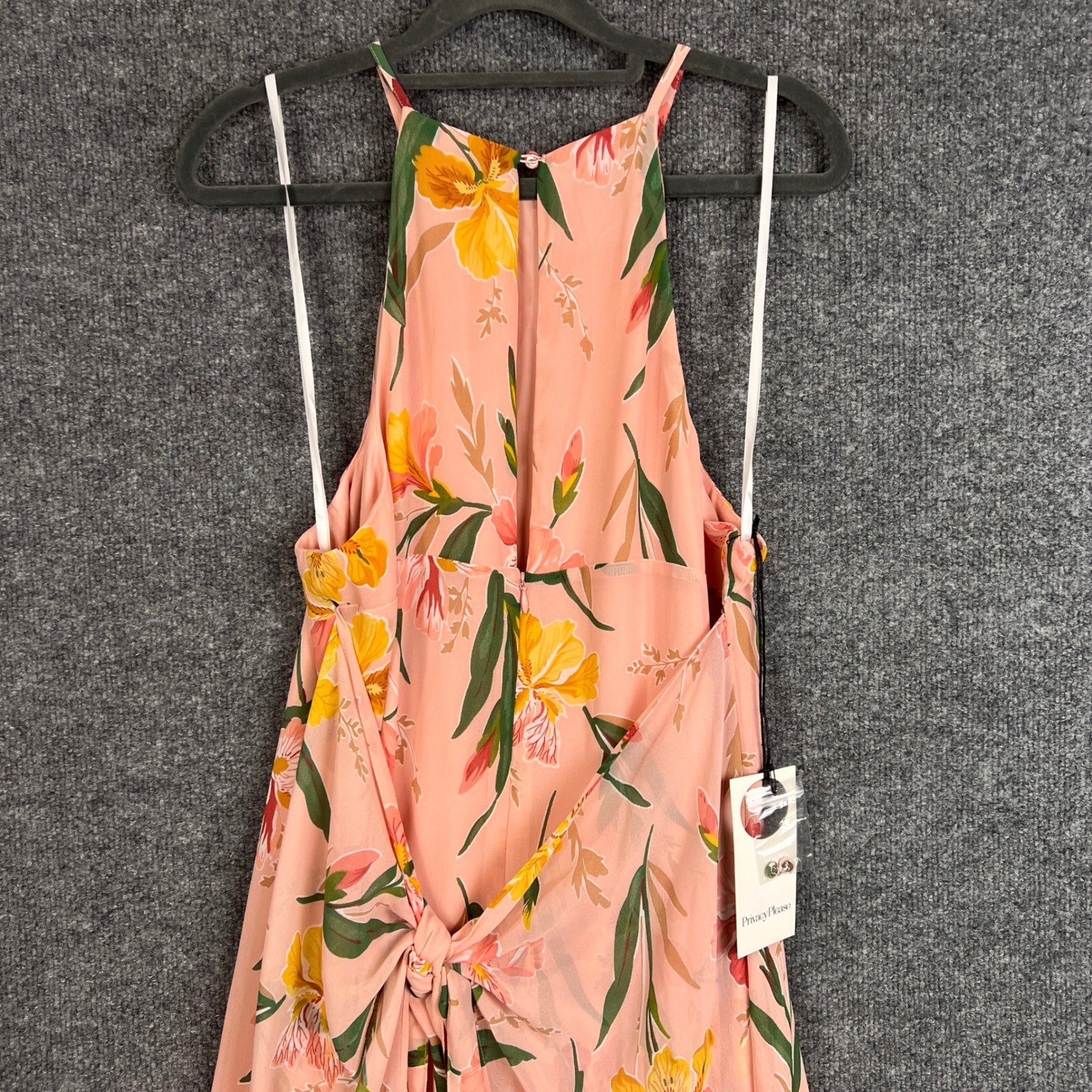 NEW Privacy Please x REVOLVE Lehunt Dress Pink Floral Halter Midi Dress XL