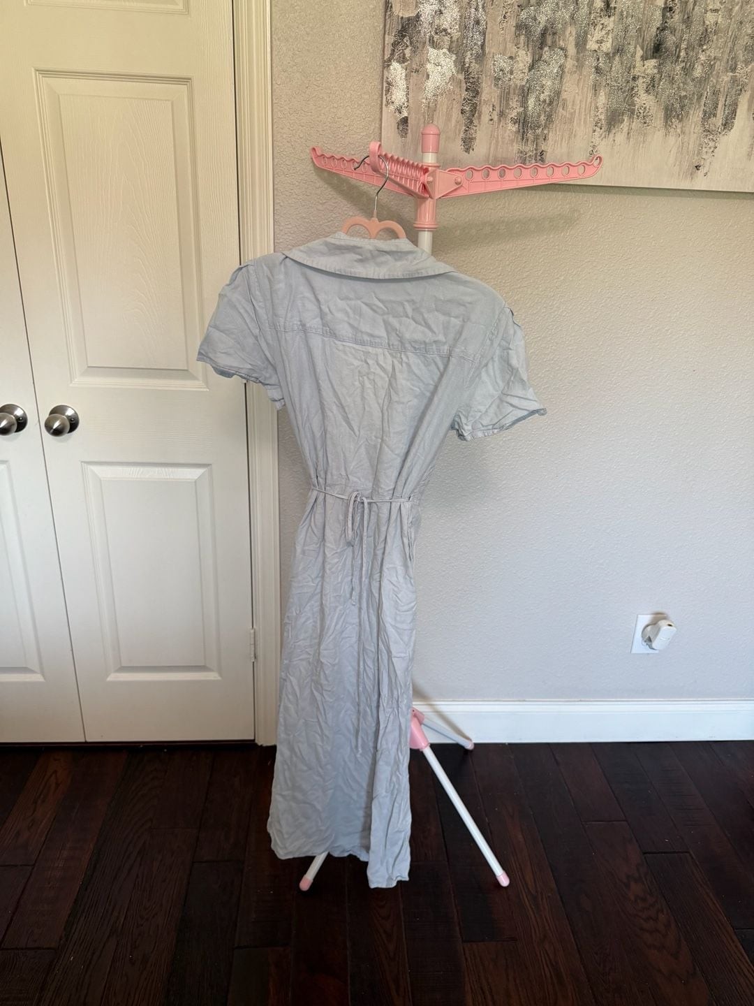 Nordstrom Rack Light Blue Short Sleeve Wrap Midi Dress
