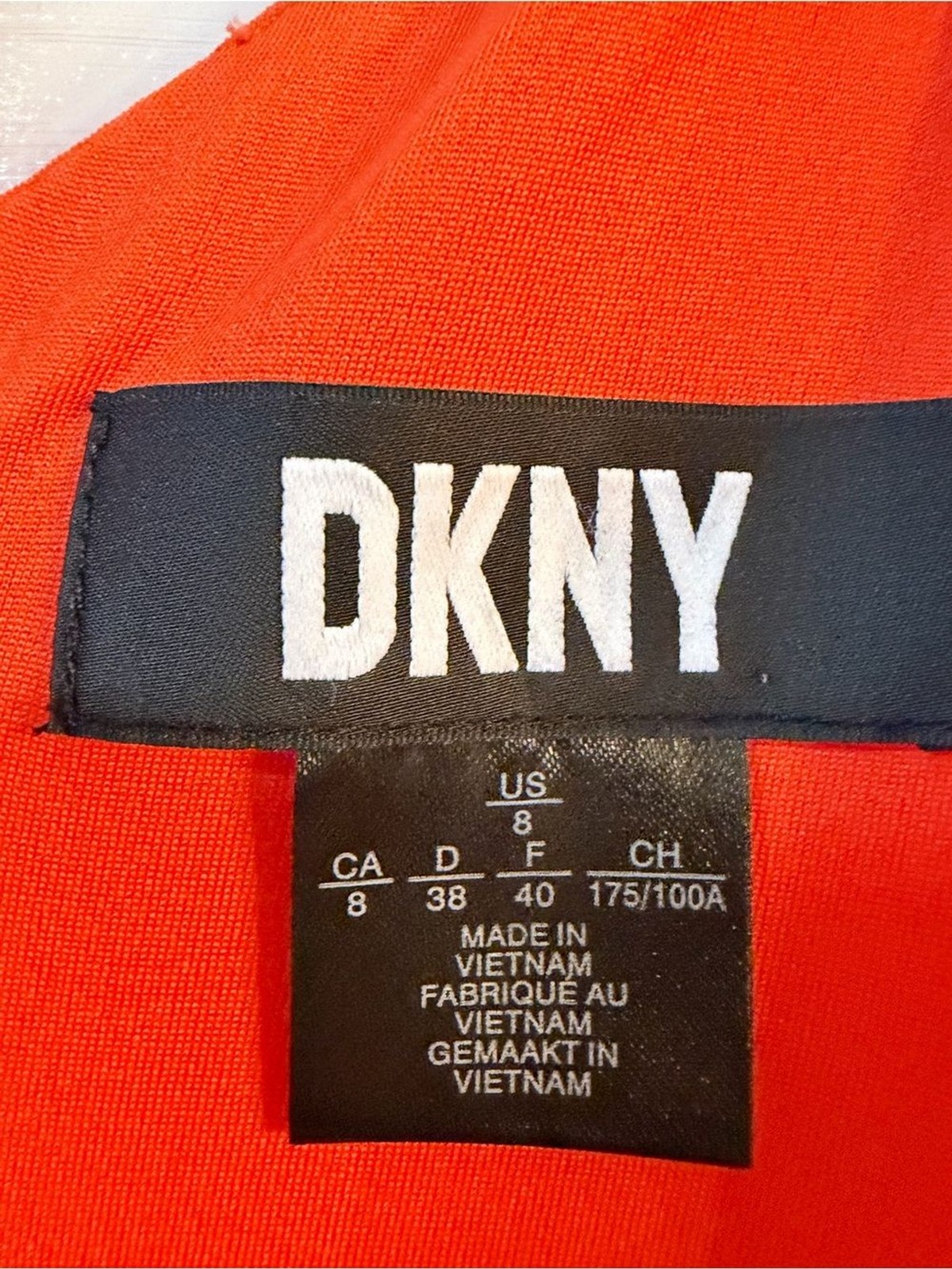 DKNY Orange Sleeveless High-Low Wrap Dress