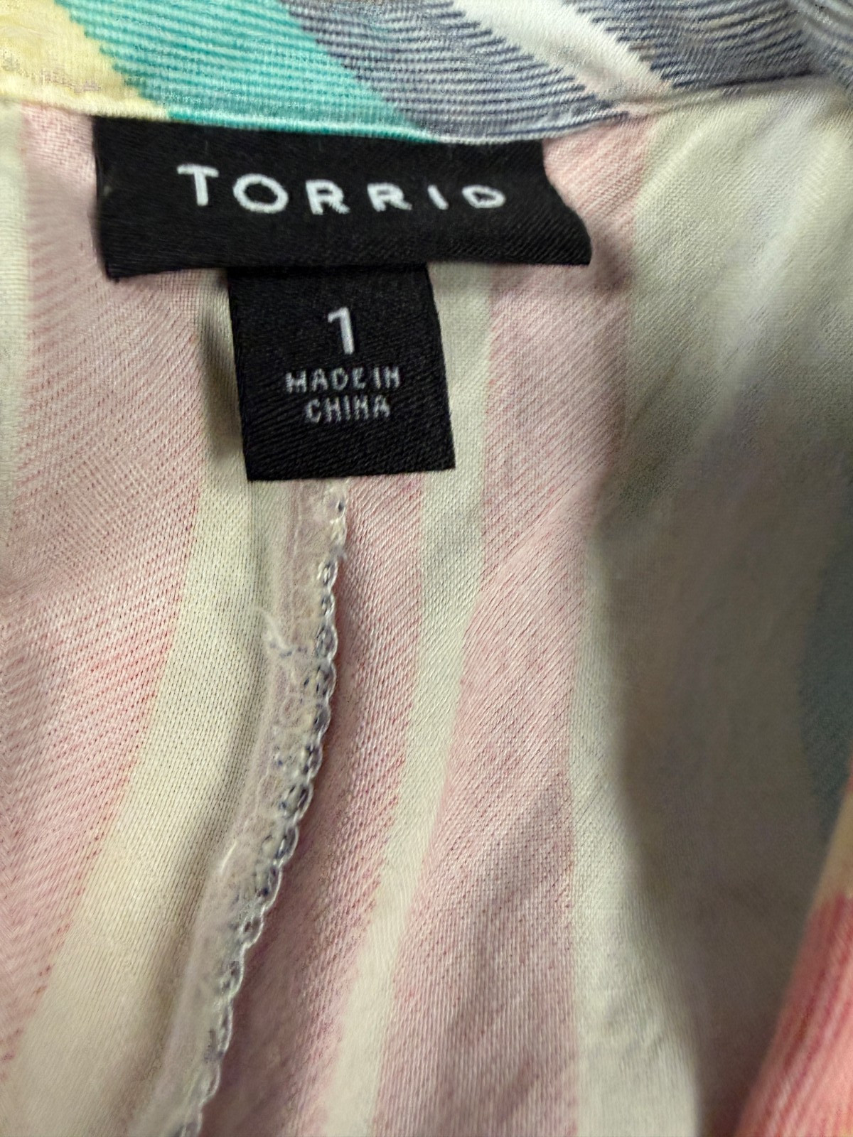 Torrid Plus Size 1 Multi Stripe Challis Midi Dress NO TIE 1X Tank Top