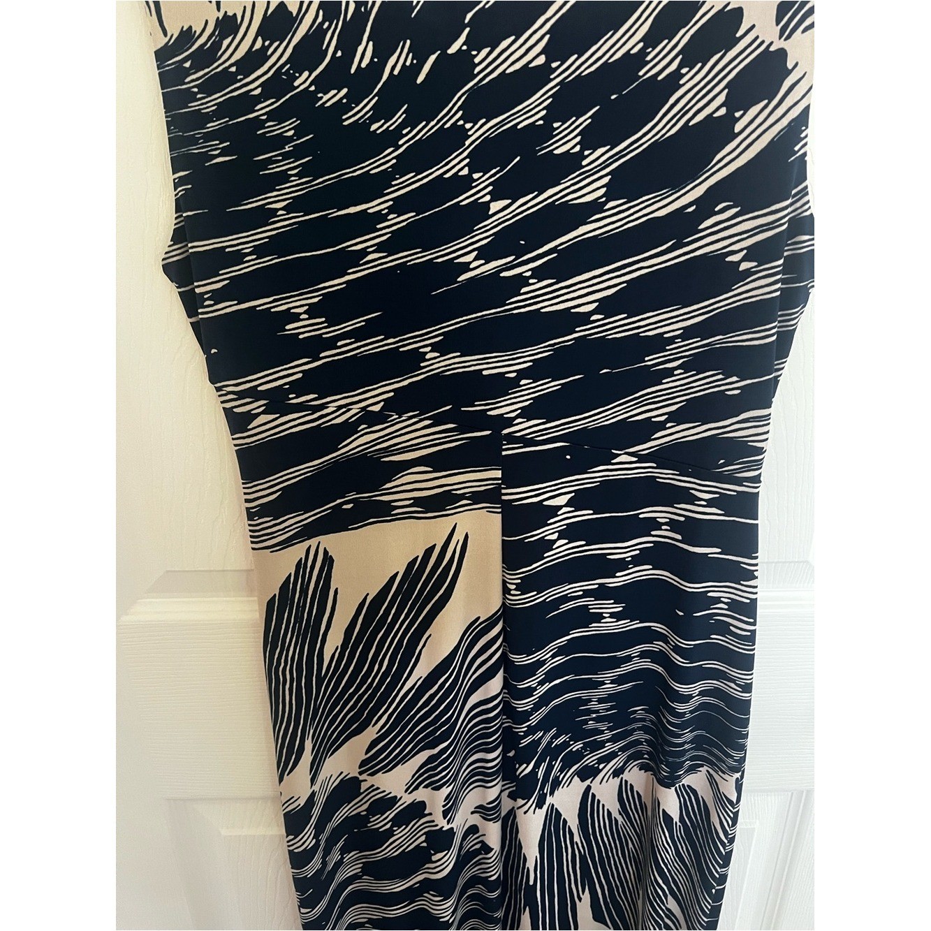 Enfocus Studio Black & Beige Abstract Midi Dress