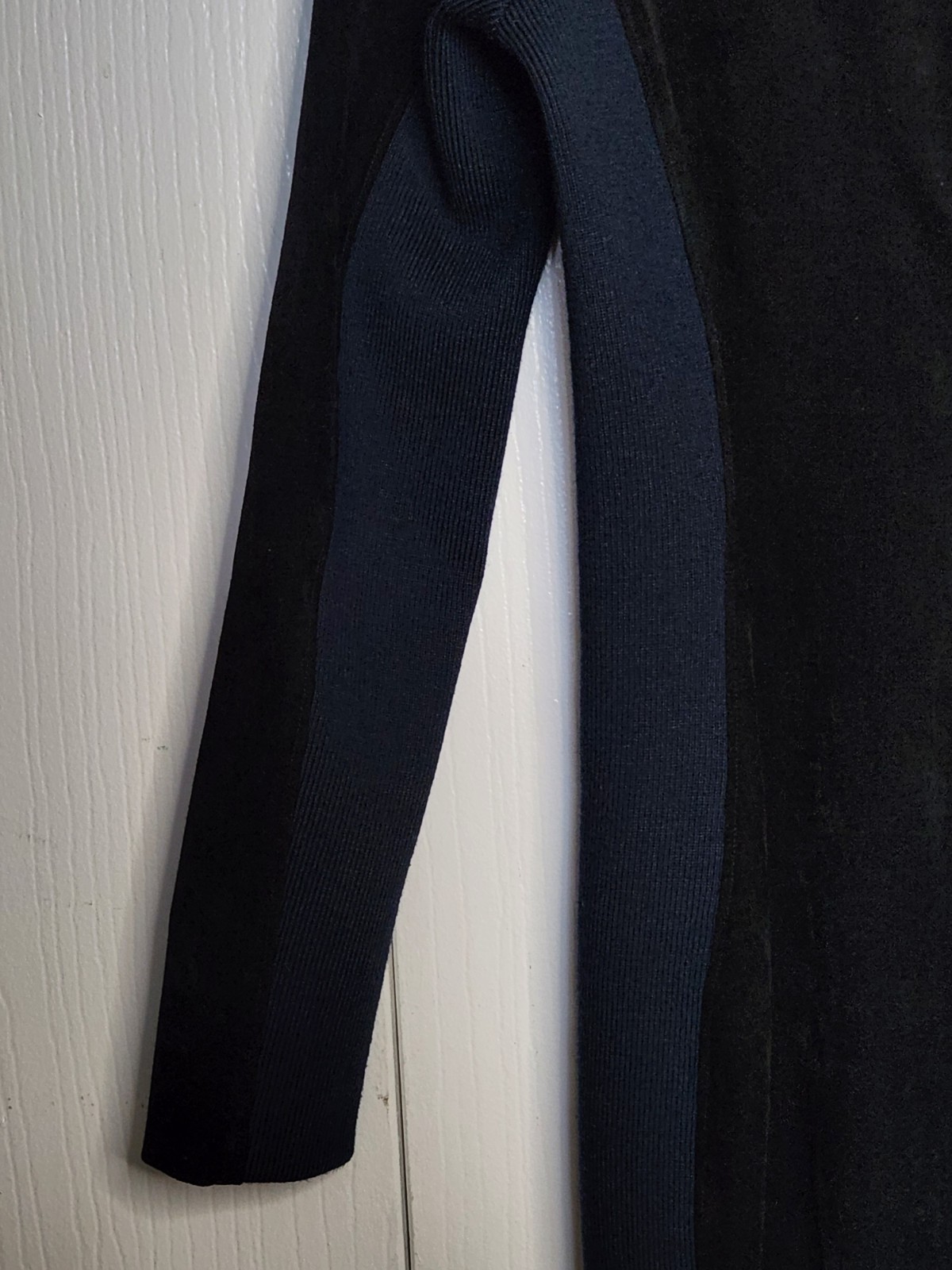 T By Alexander Wang Long Sleeve Scuba Zipper Dress Colorblock Blue Black Size 6