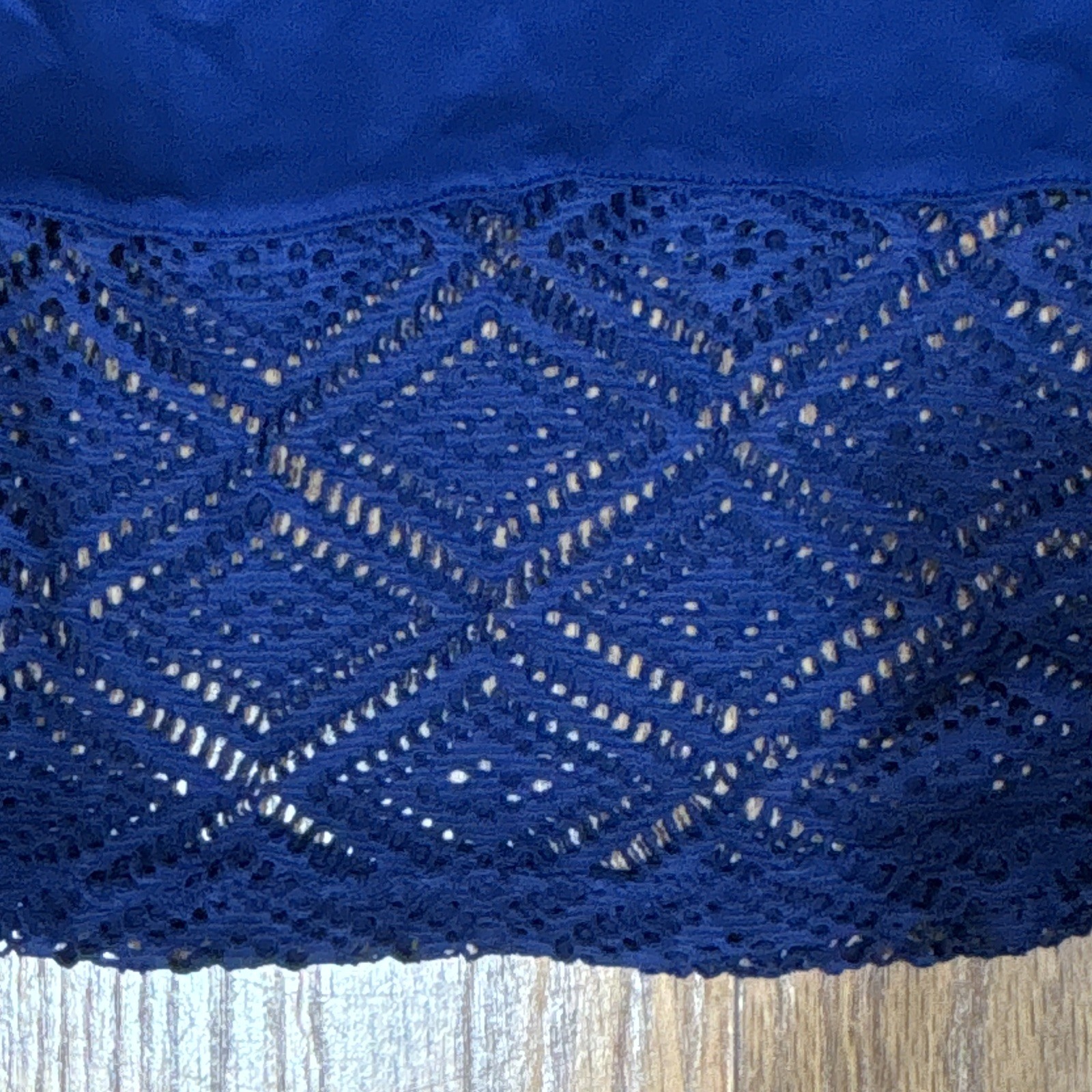 NWT Spense Blue XL Sleeveless Scoop Neck Tank Midi Dress Crochet Lace Pullover