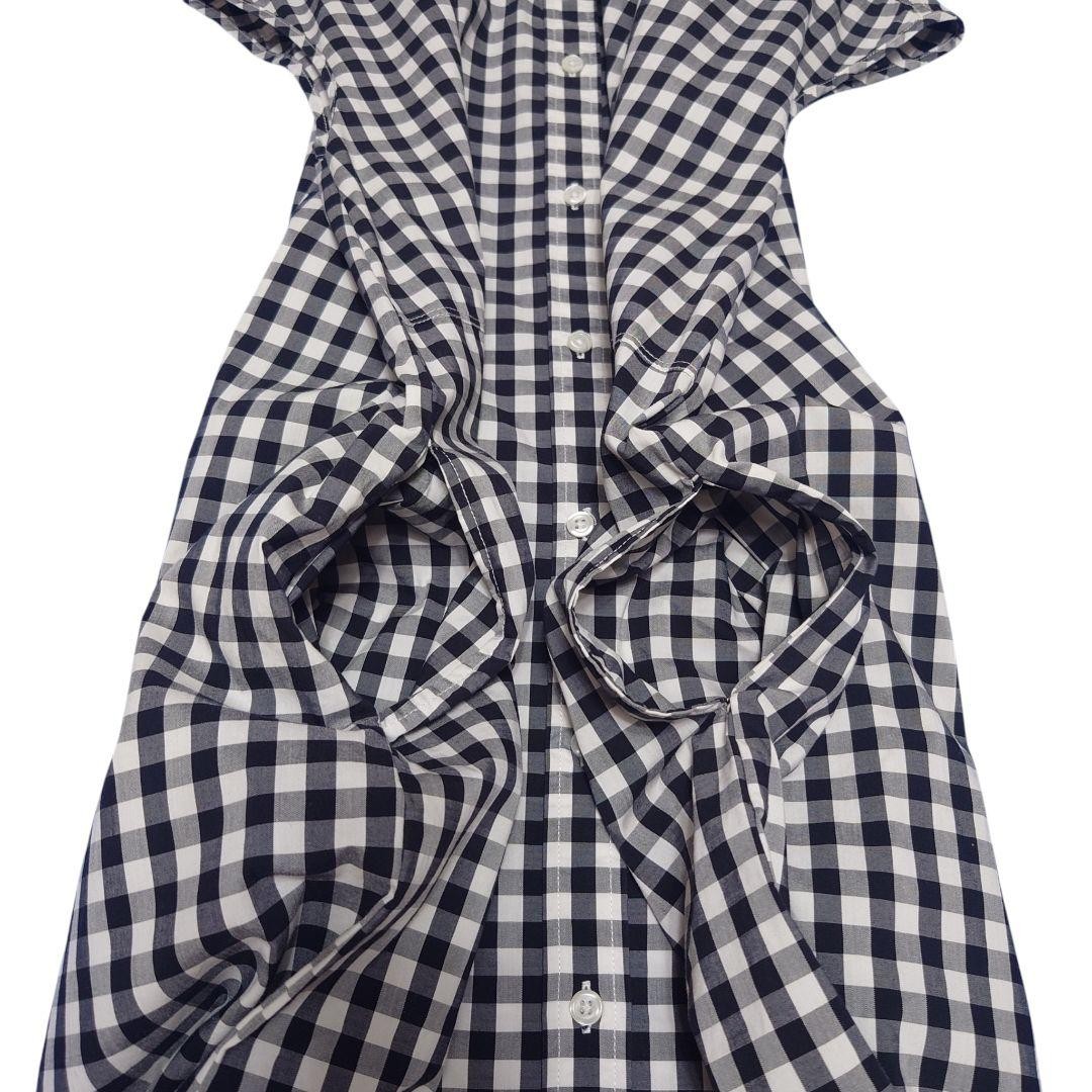 MUJI Gingham Check Dress L Black White A Line with Pockets