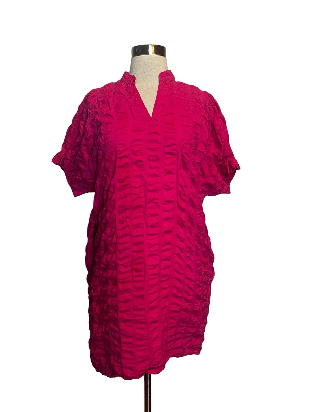 Caryn Lawn Caroline Dress One Size In Pink Poplin Cotton Shirt Dress