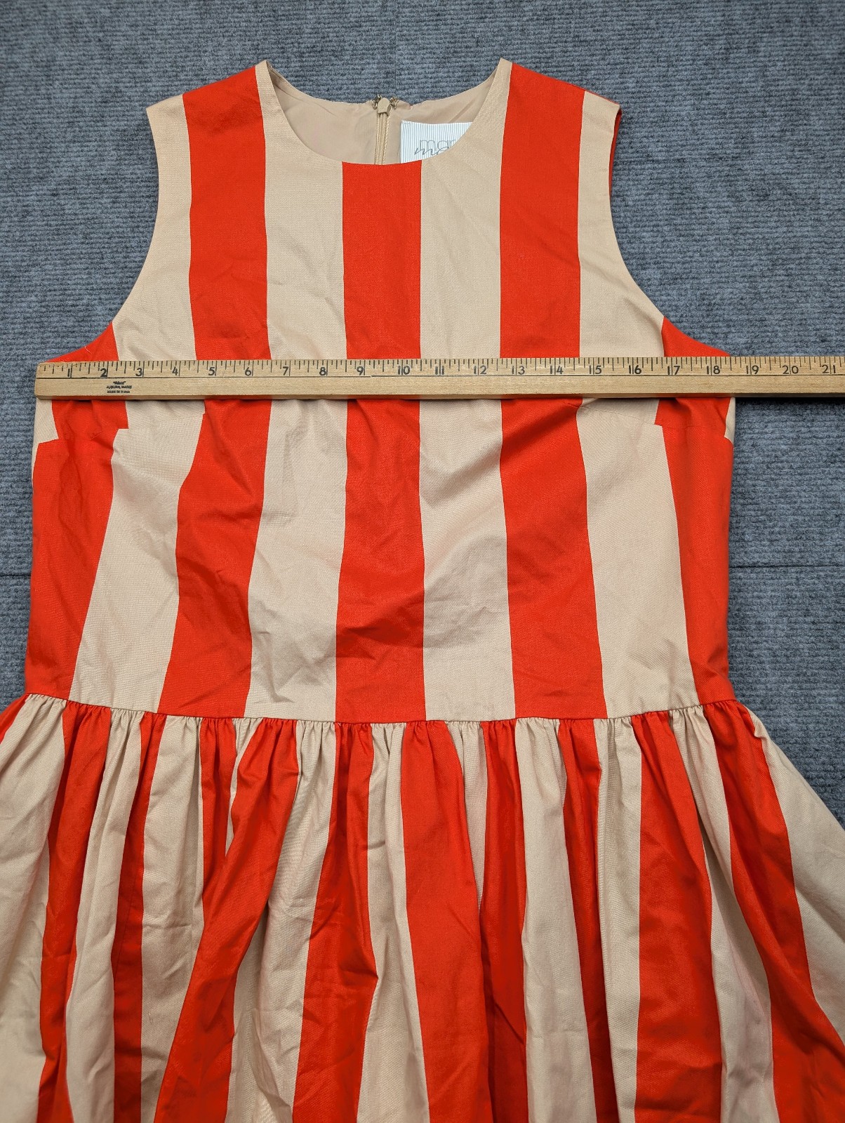 Anthropologie Mare Mare Bubble Hem Mini Dress Womens Medium Stripe Retro Mod
