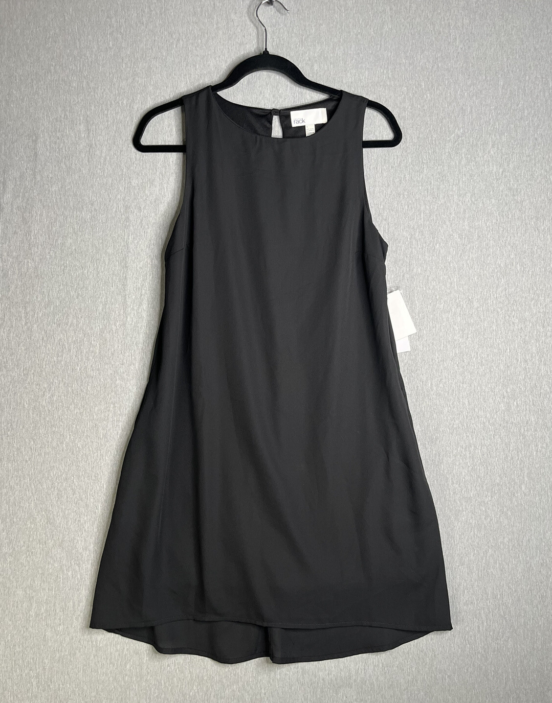 Nordstrom Rack Women’s Small Chiffon Black Sleeveless Shift Dress with Pockets
