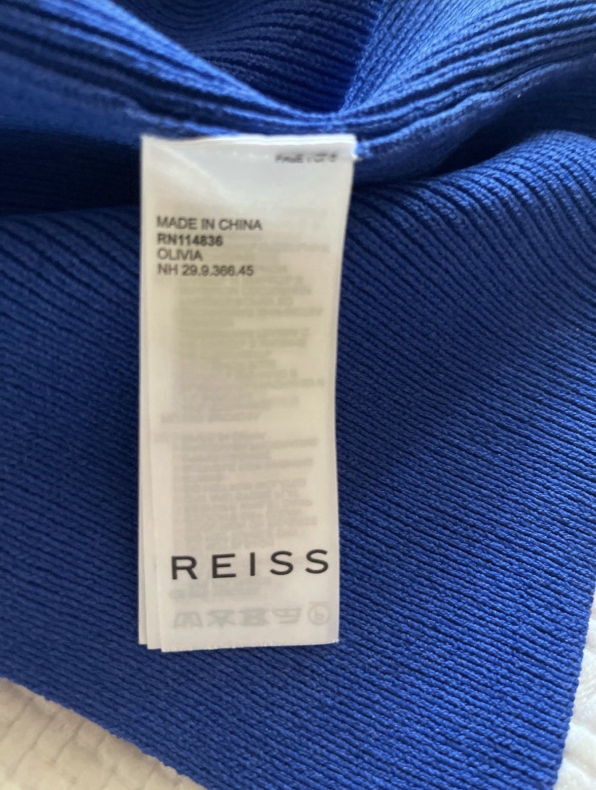 Reiss Cobalt Blue Bodycon Midi Dress with Sweetheart Scoop Neck