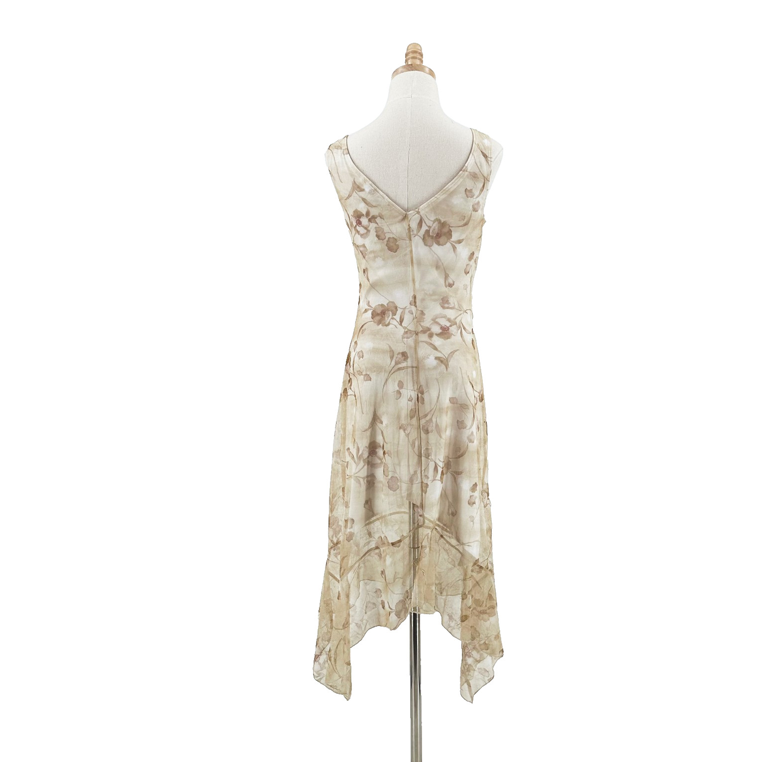 VTG Y2K Charlotte Russe Asymmetrical Floral Midi Slip Dress Medium Fairy Cottage