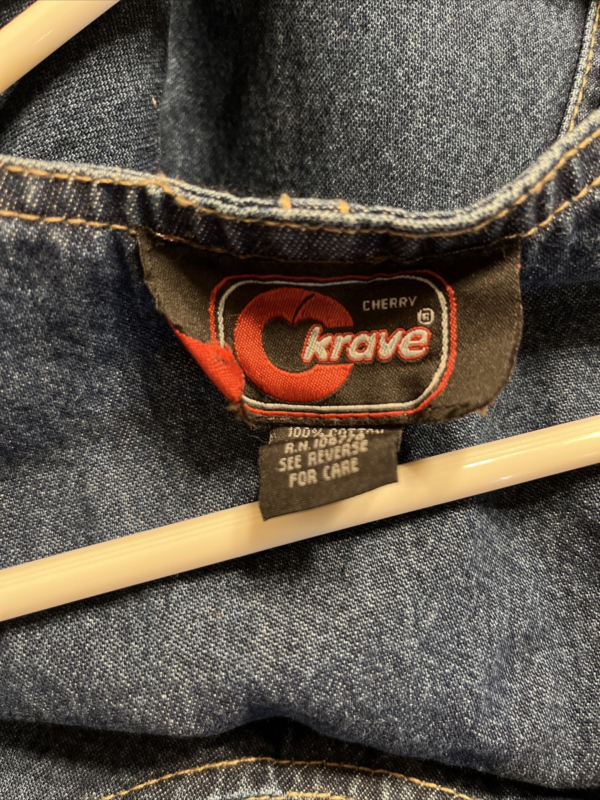 Cherry Krave Denim Mid Calf Jumper Side Button Closure Size Large Fall Leaves