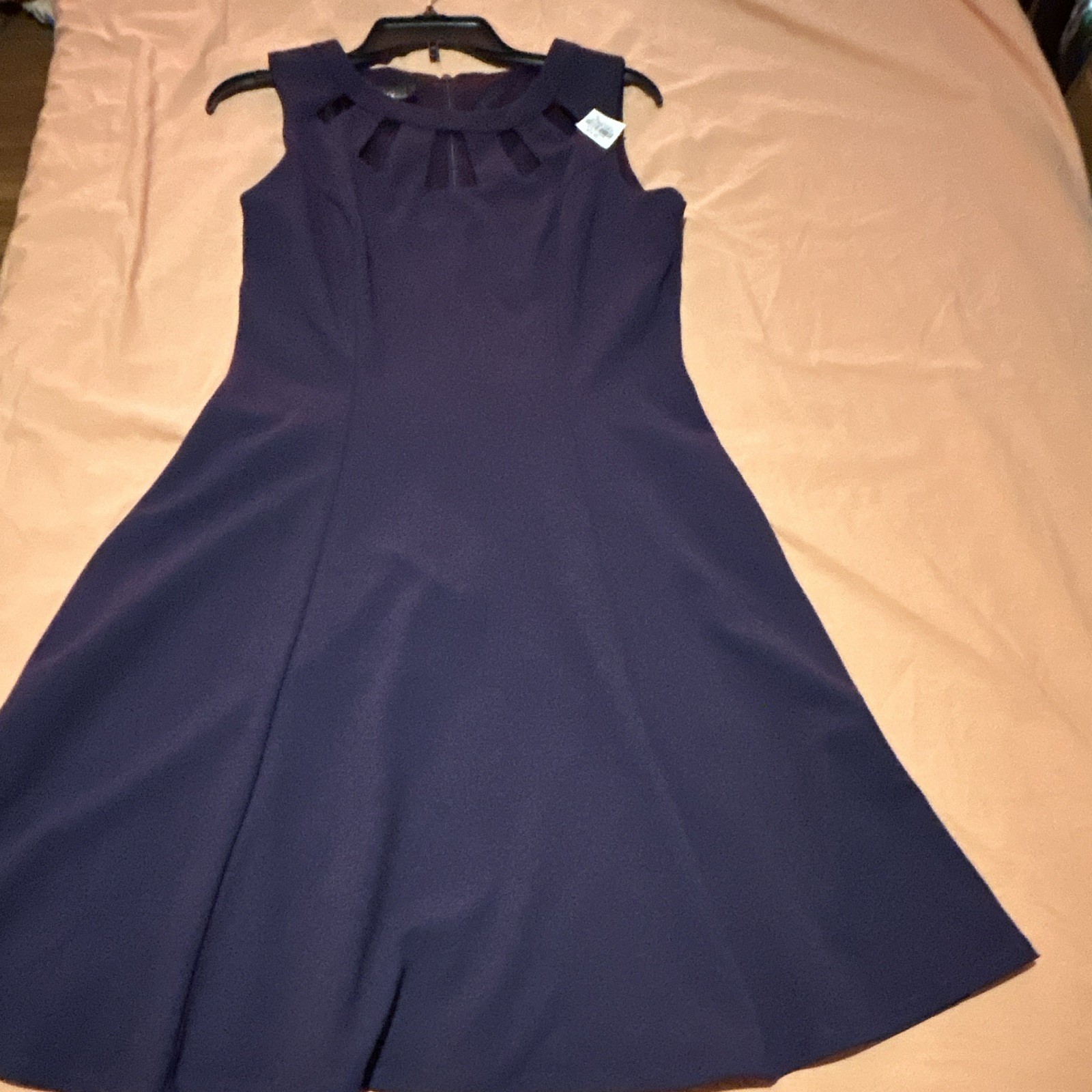 ALYX dress Women’s Fit & Flare Pleated Sleeveless Dress Purple Knee 12 Zip
