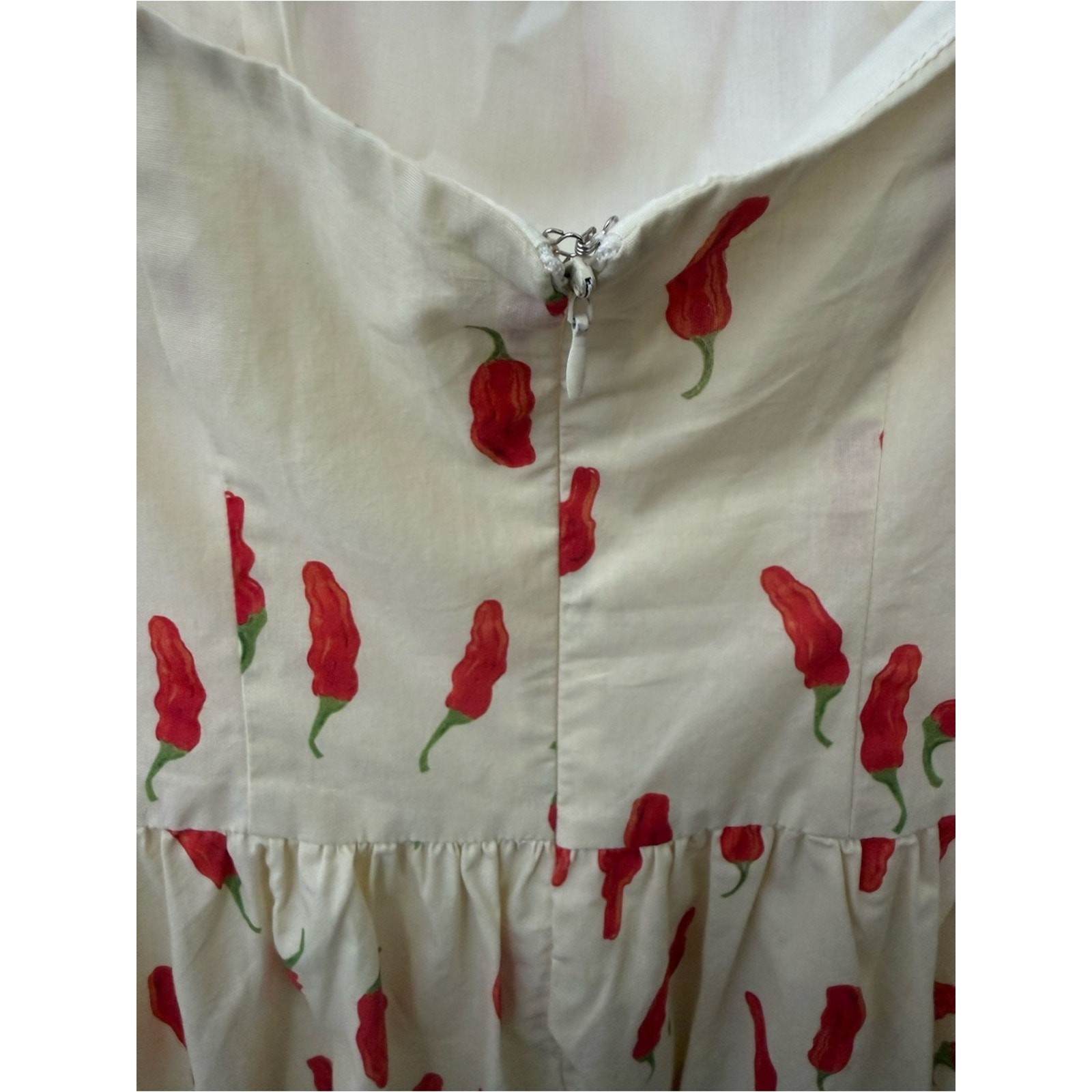 Bailey Rose Cream Red Pepper Print Halter Mini Dress Size XS
