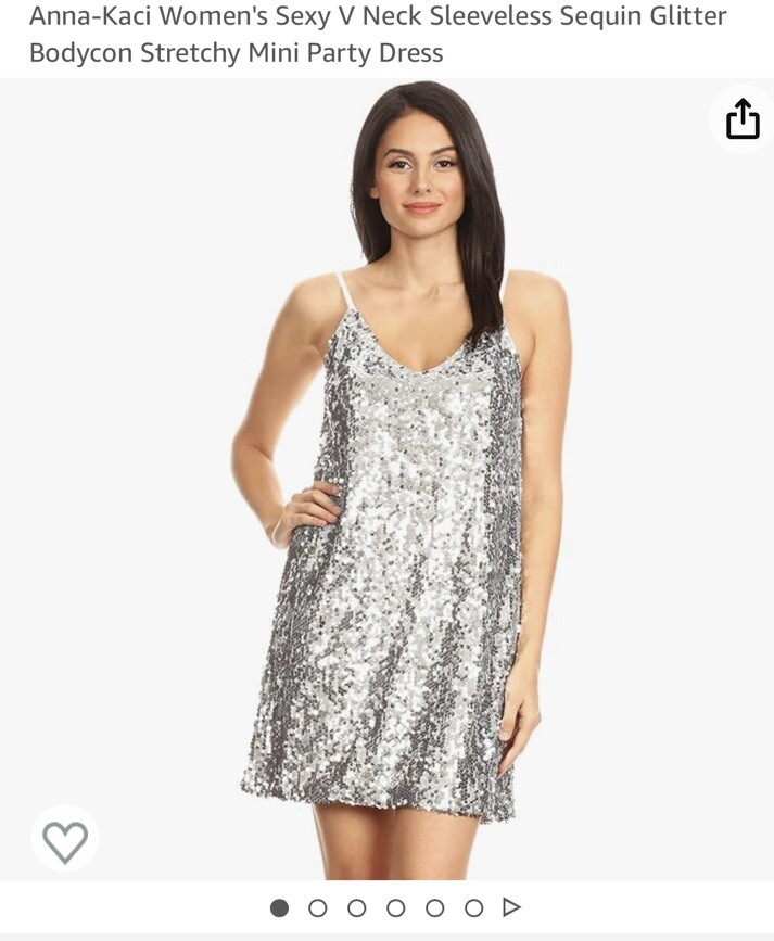 Anna-Kaci Sexy VNeck Sleeveless Sequin Glitter Bodycon Stretchy Mini Party Dress