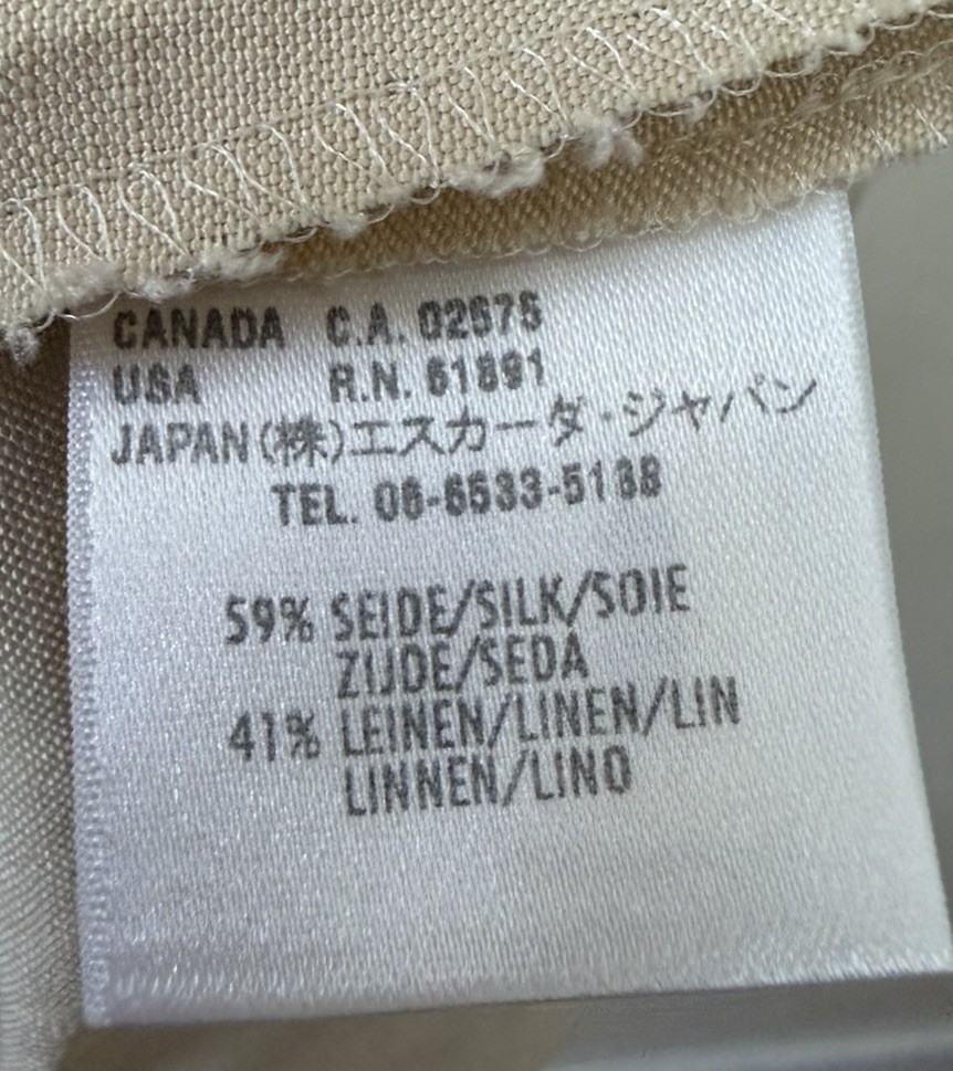 Escada Dress 59% Silk 41% Linen Size 38 (missing Belt)