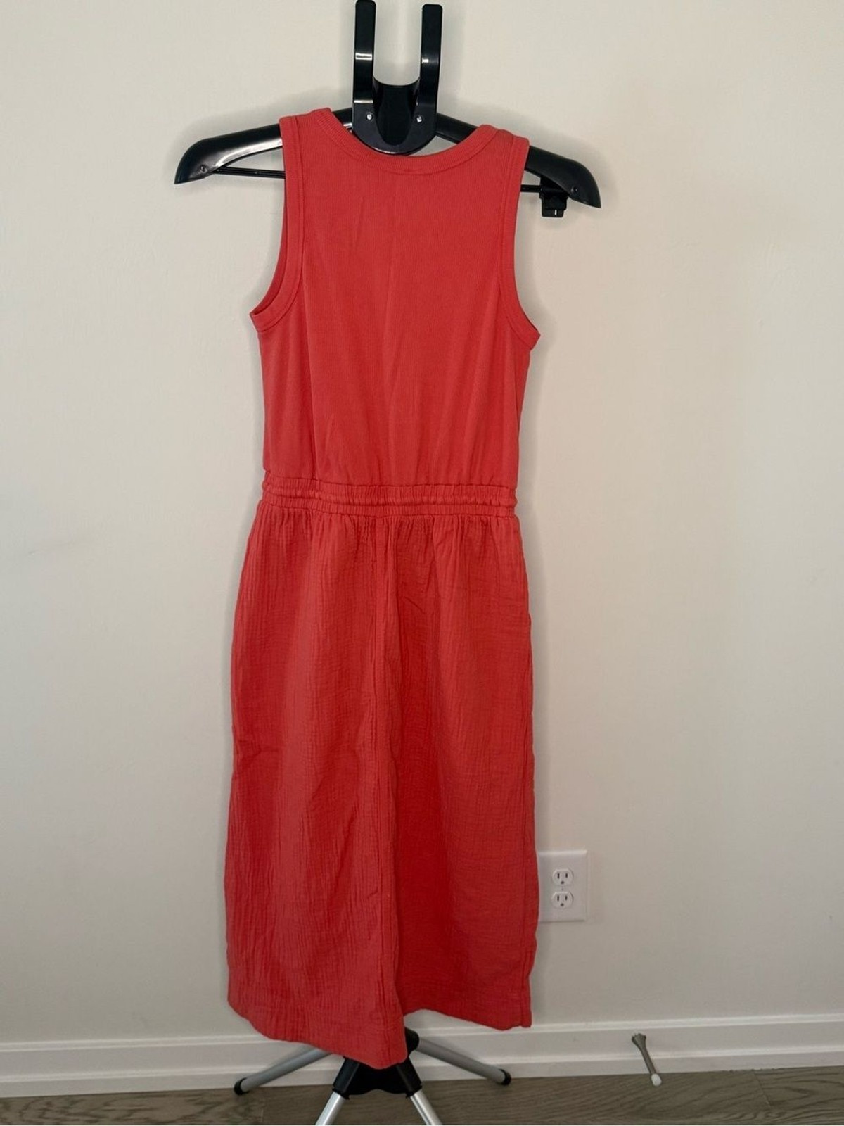 Be Cool Los Angeles Coral Sleeveless Midi Dress with Pockets | Size Small