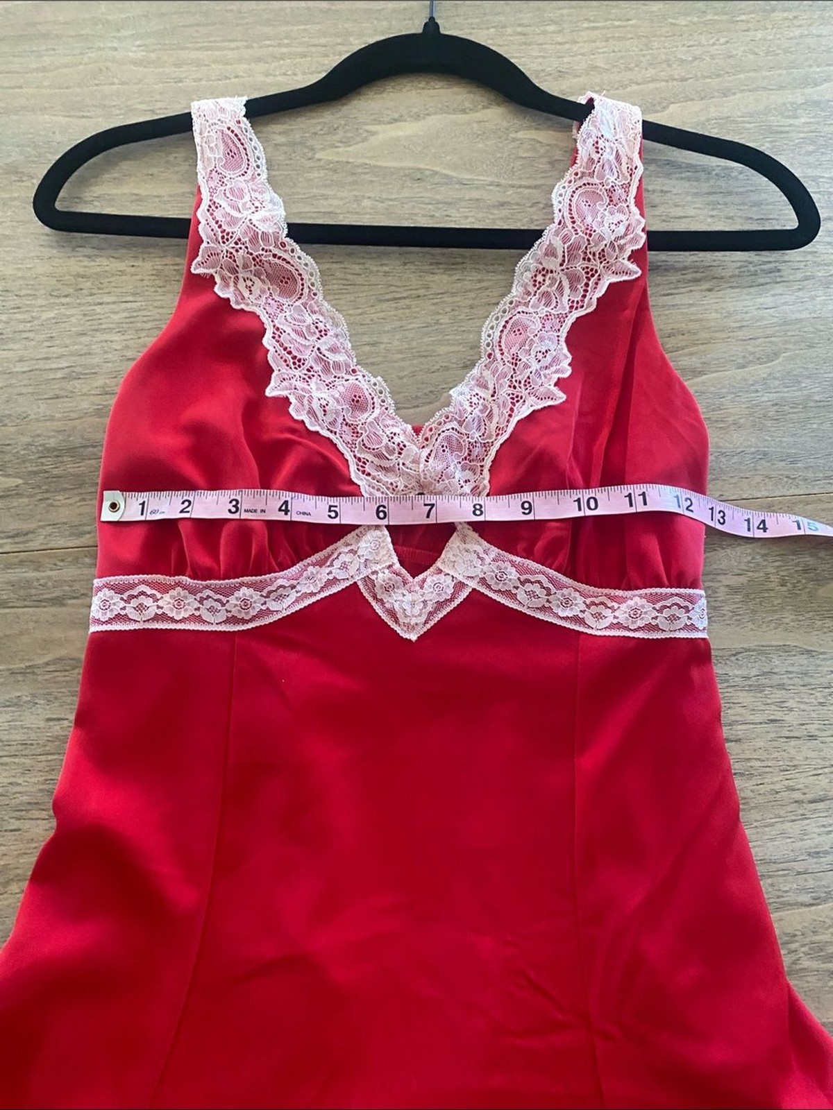 Wild Fable Red Slip Mini Dress with Lace Trim
