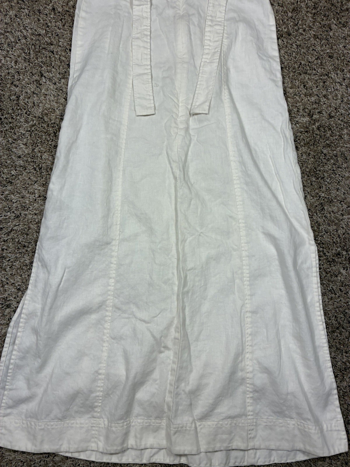 Madewell Linen-Cotton Princess-Seamed Midi Dress Women’s Sz S White
