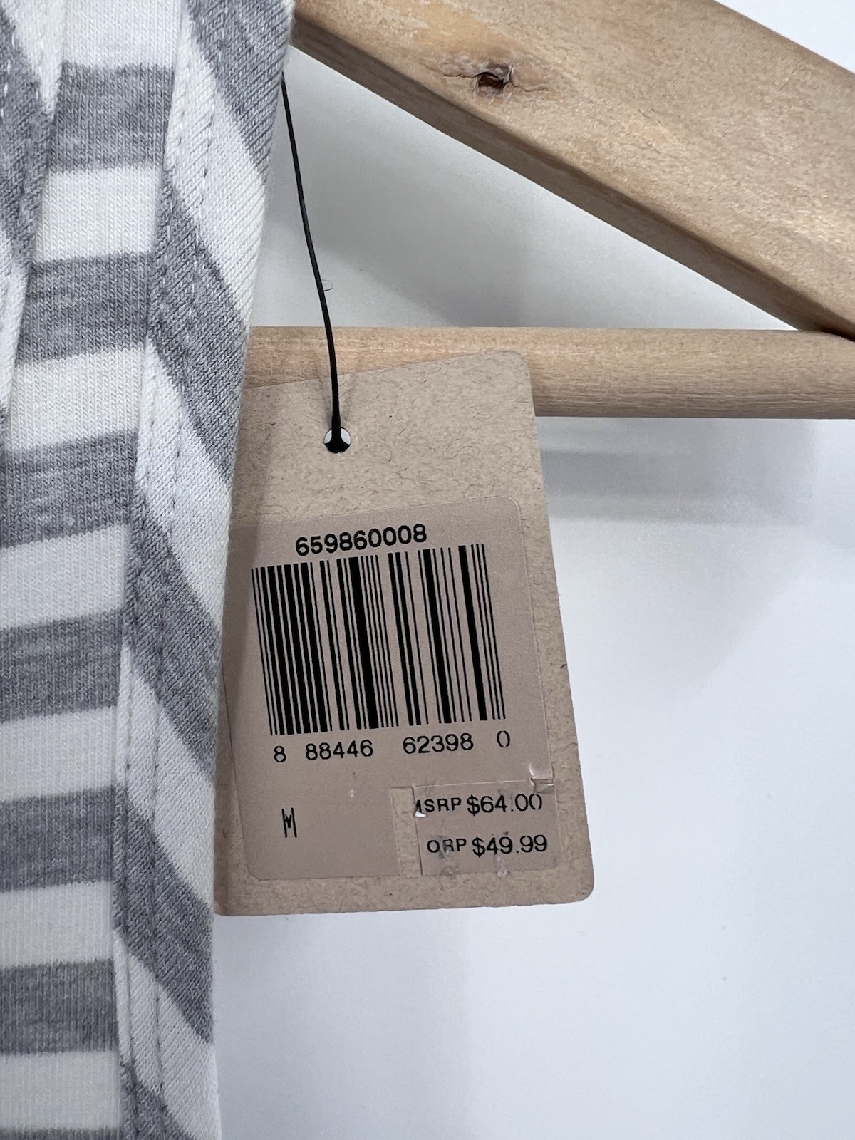Levi’s Grey Stripe Racerback Maxi Dress Medium NWT