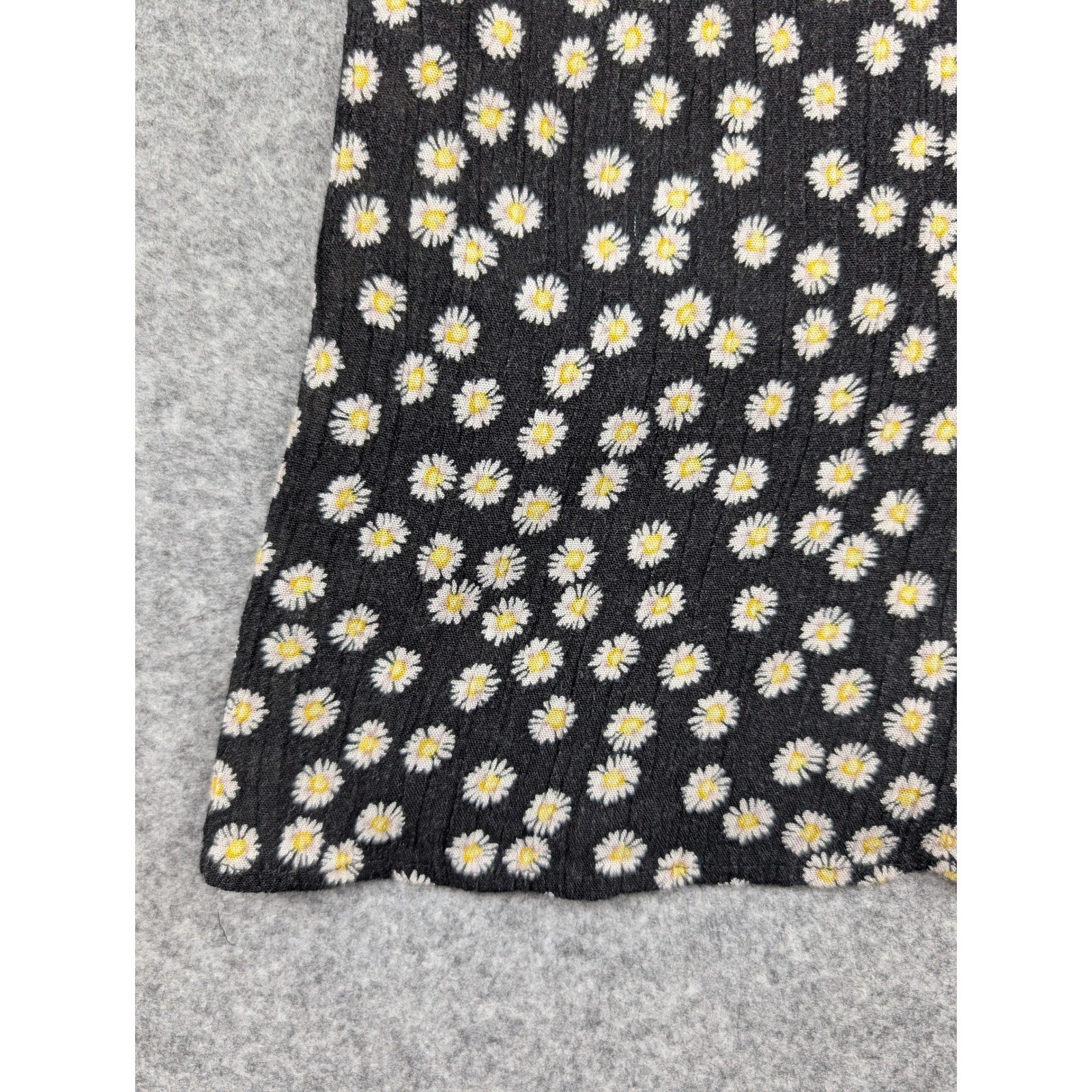 Matty M Womens Black Daisy Floral Midi Dress XS Adjustable Straps Pockets