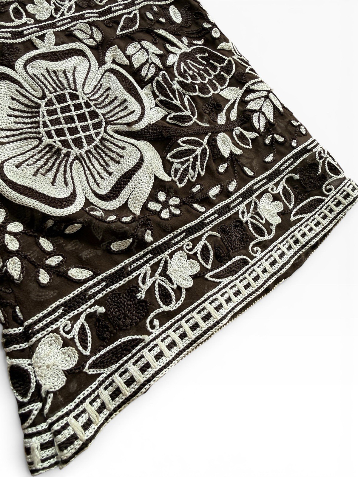 Archival 2004 Naeem Khan Fully Embroidered Silk Shift Dress Circa 2004