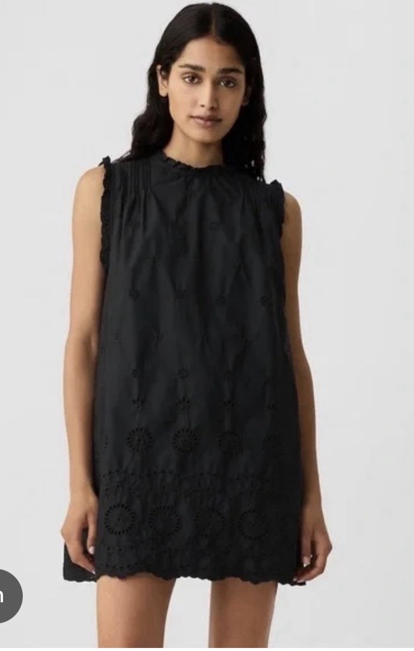 Gap x DÔEN black eyelet mini dress Size Large
