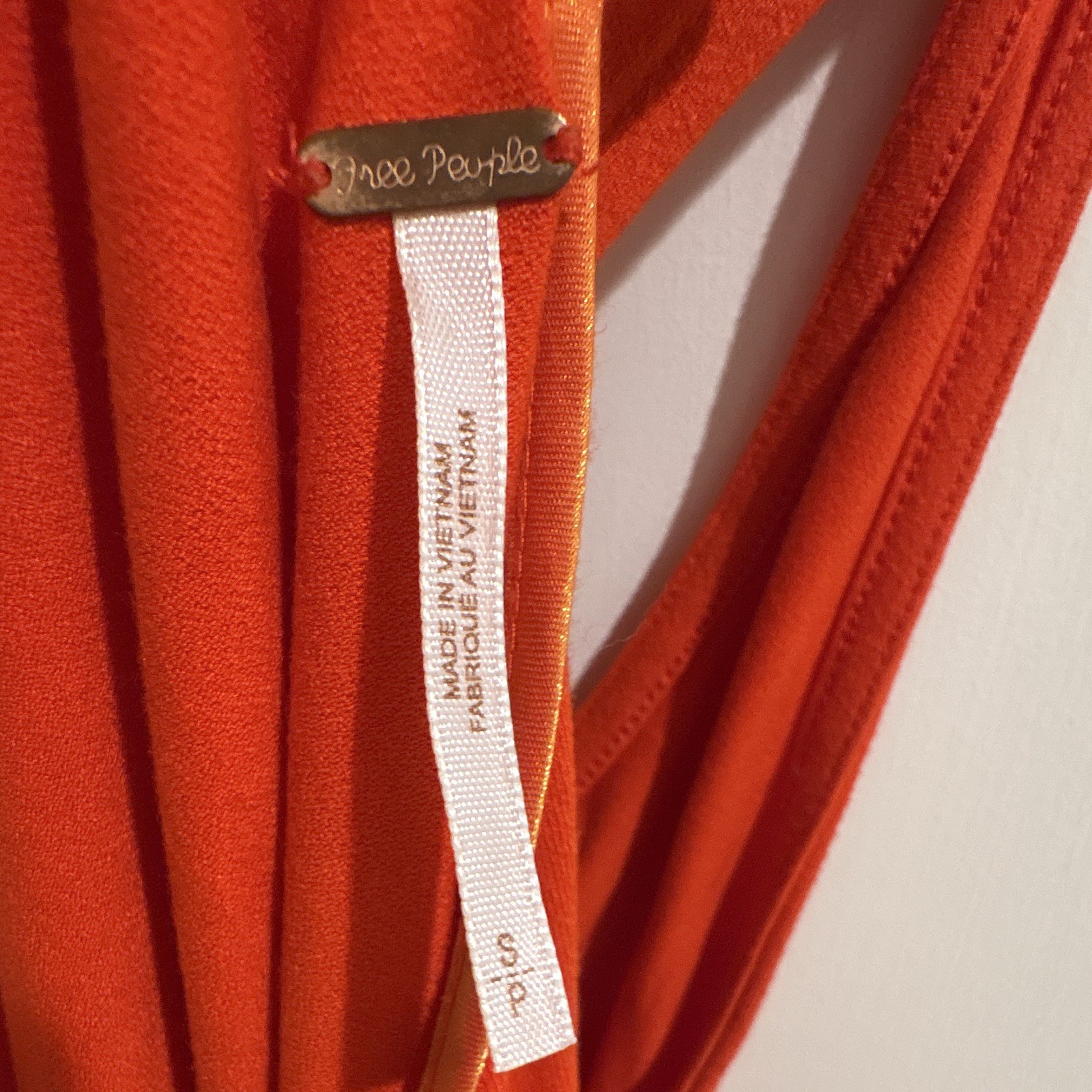 Free People Orange Solid Knit V-Neck Sleeveless Stretch Pullover Dress Size S
