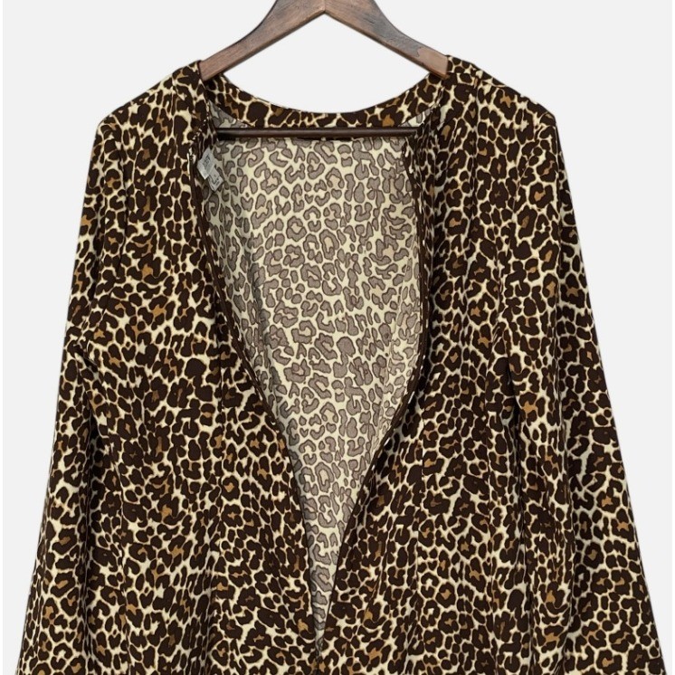J.Crew Leopard Print Long Sleeve Shift Dress K2150 Brown Tan Womens 12
