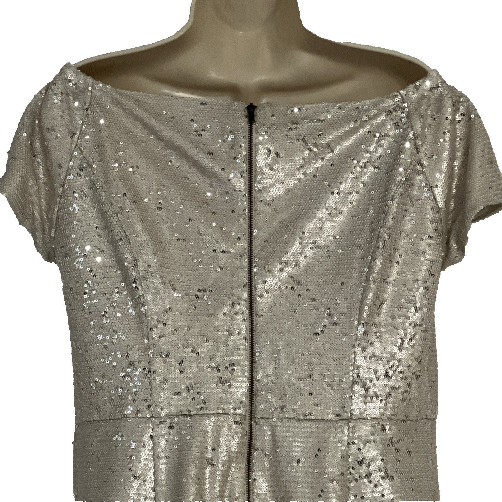 Vintage Dorothy Perkins Sequin Dress Women’s Sz 10 Champagne Lux Classic Elegant