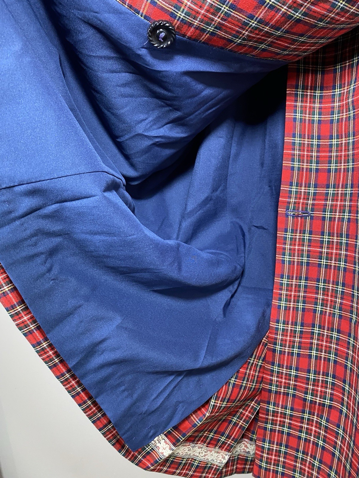 VTG Pendleton Virgin Wool Plaid Dress Red Tartan Double Breasted MEDIUM?