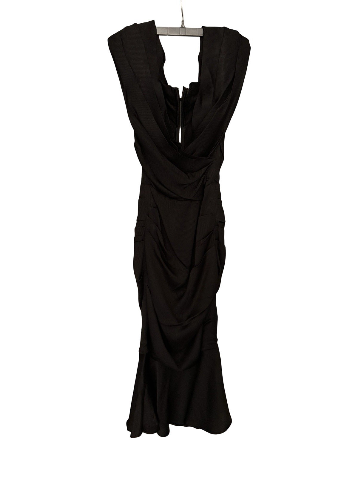 DOLCE & GABBANA WOMENS MIDI BLACK BODY-CON DRESS 46 BLACK MADE IN ITALY