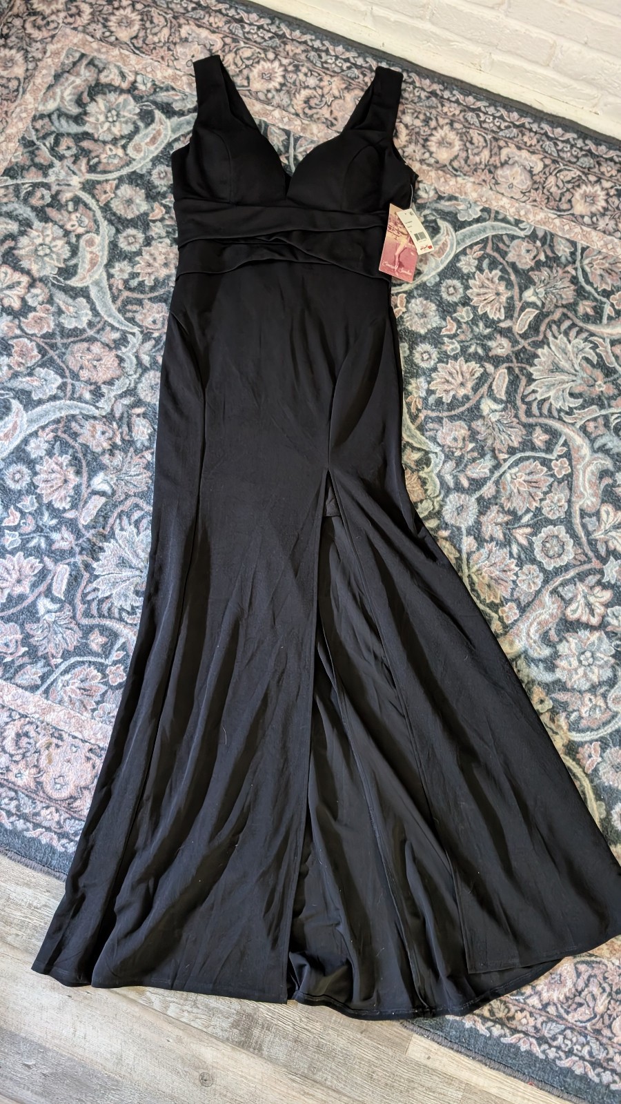 NWT Emerald Sundae Black XL sleeveless slim fit long dress with front slit
