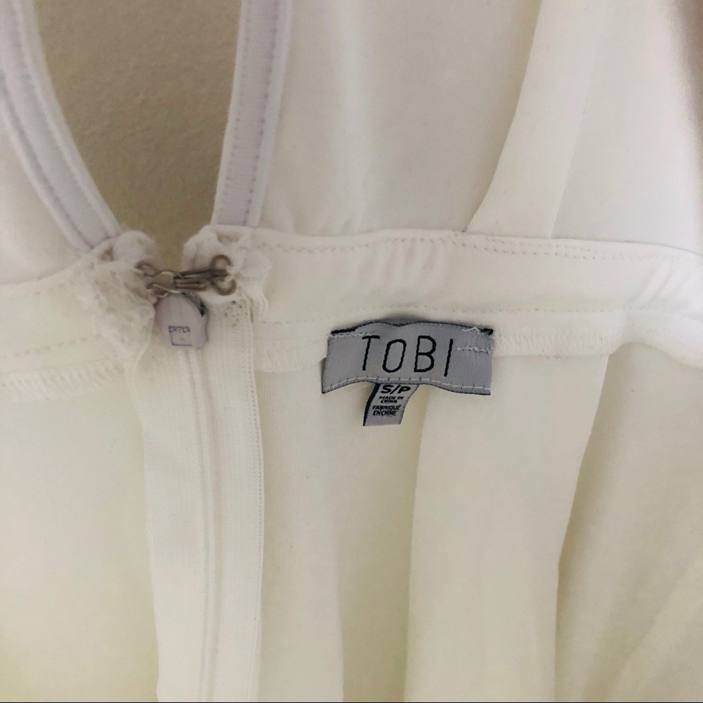 Tobi White Embellished Halter Skater Dress Size S – Used