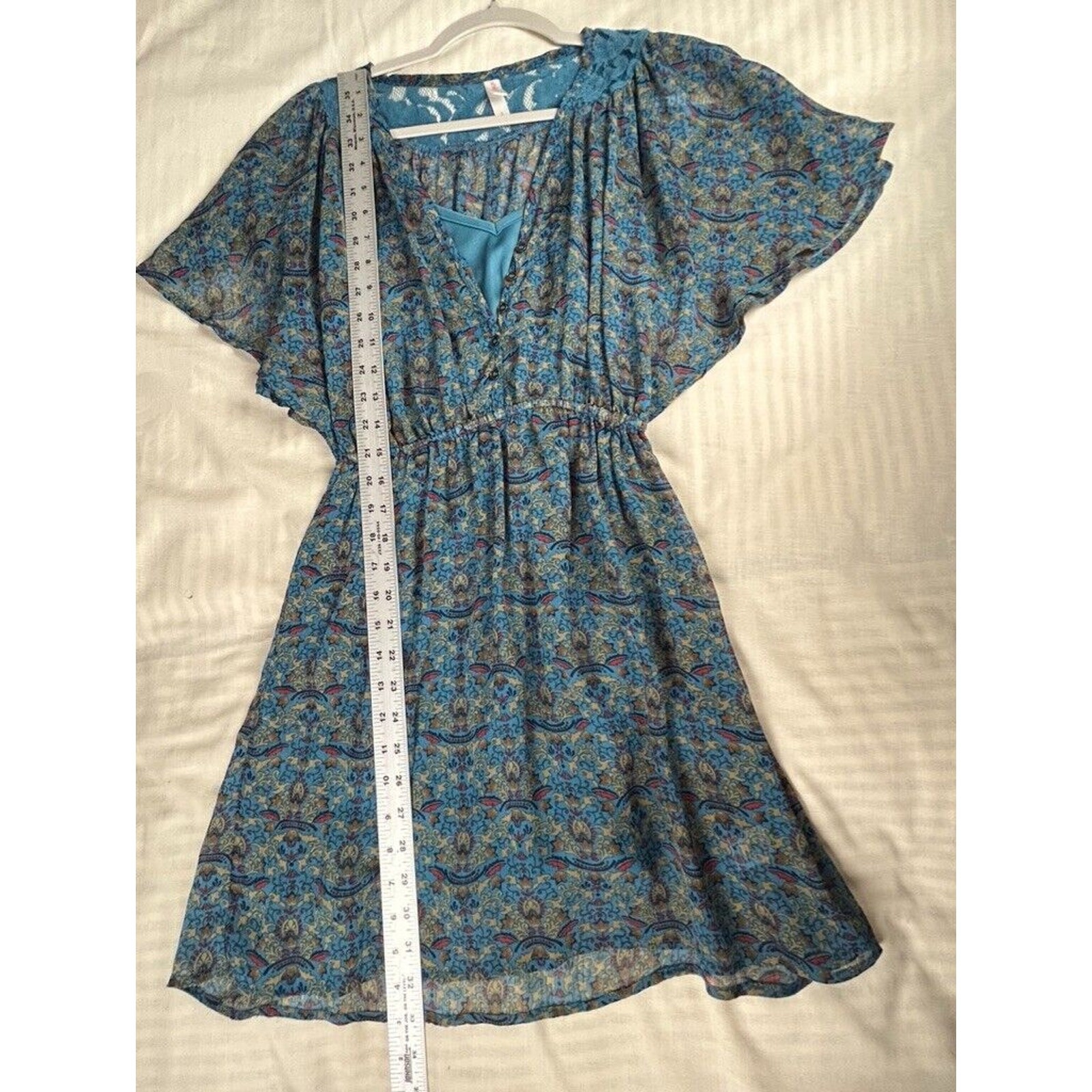 Xhilaration Women’s Sz S Babydoll sheer mini dress/tunic Fairy Hippie Bohemian