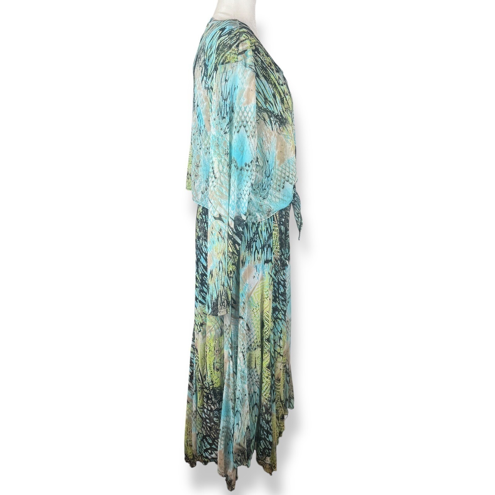Picadilly Fashions Dress & Matching Jacket Size Large Abstract Artsy Boho Indie