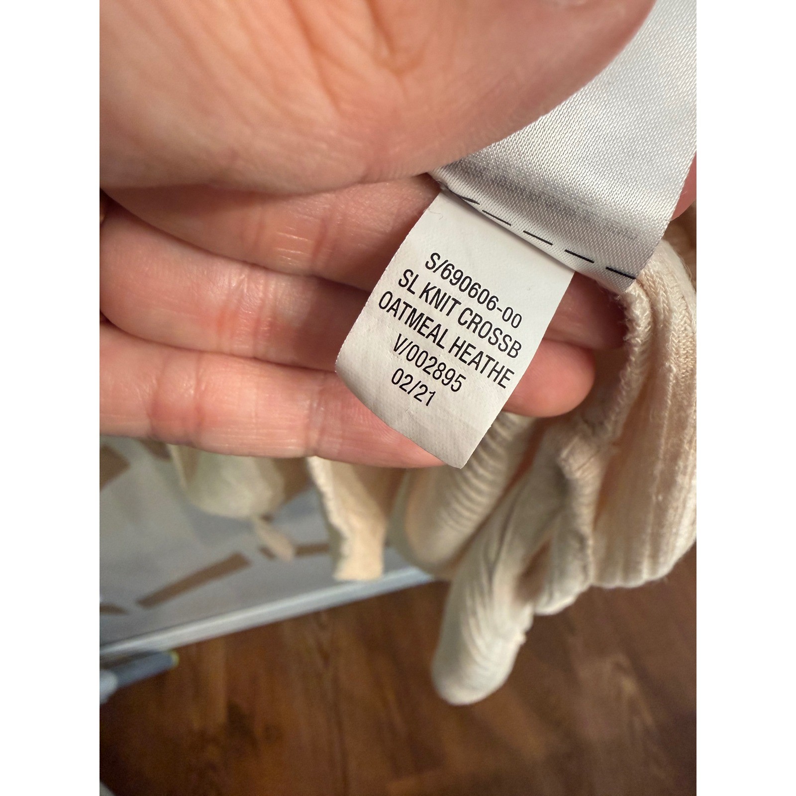 Old Navy Ribbed Midi Dress Womens Large Oatmeal Heather Linen Blend Crossback