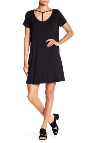 Love, Fire T-Strap Knit Swing Dress Crew neck, Strappy accent, XS, NWT