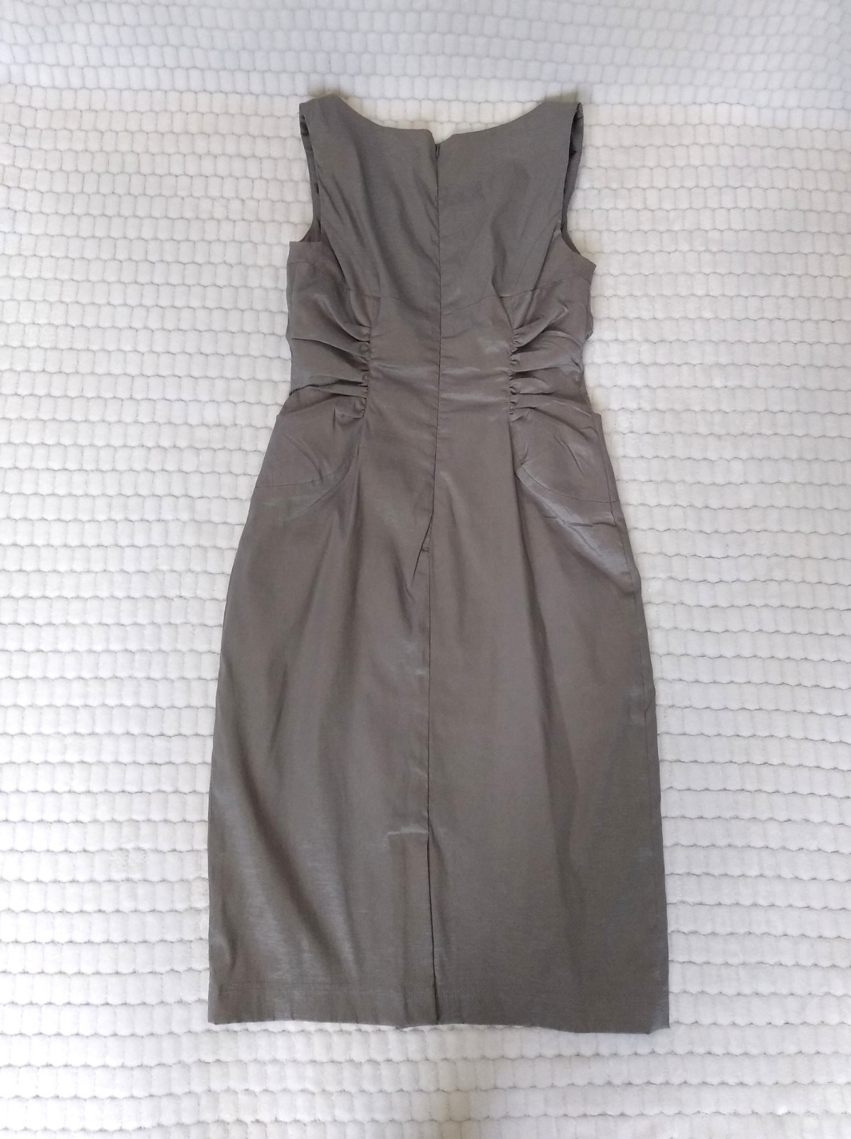 Simply Liliana Y2K Metallic Pewter Gray Sexy Sheath Pencil Dress Size XS