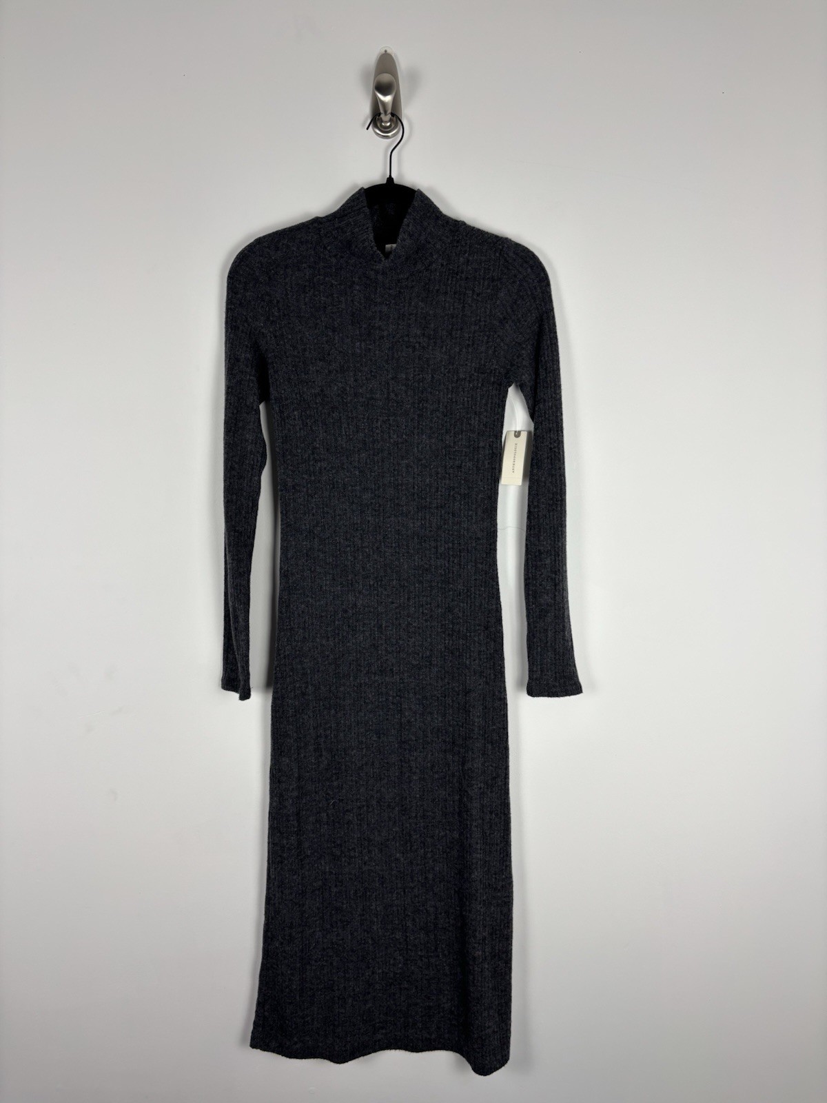 Nwt Daily Practice Sweater Dress Size Xs Gray Turtleneck Ribbed Midi Splits