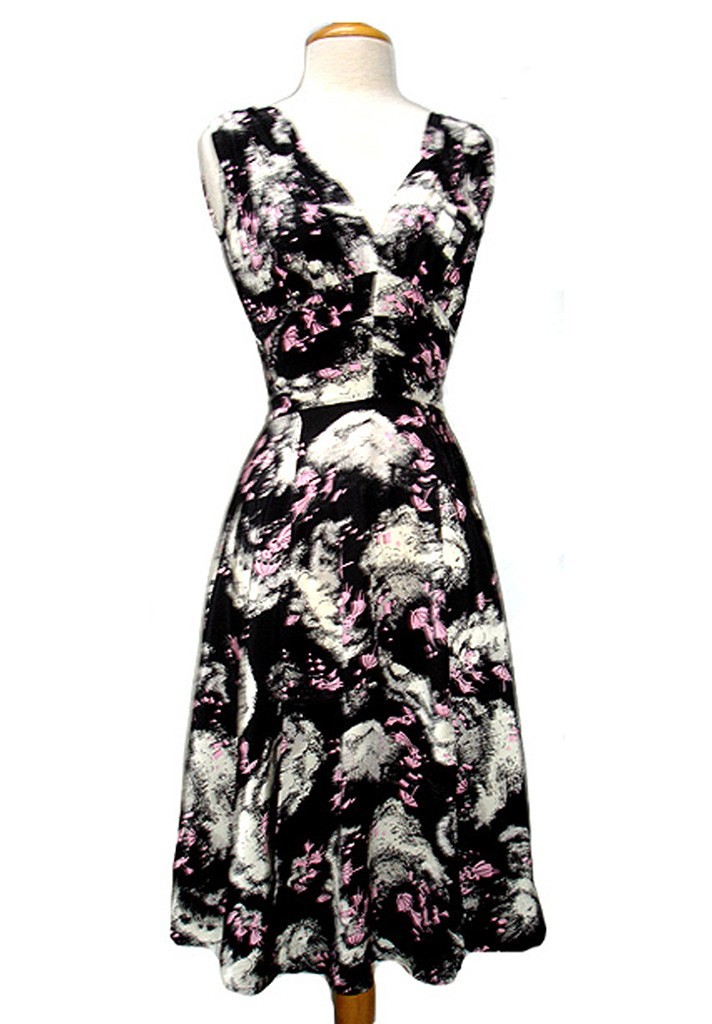 Trashy Diva 1940’s Dress Hurricane Ladies silk glamour vintage retro XS 2