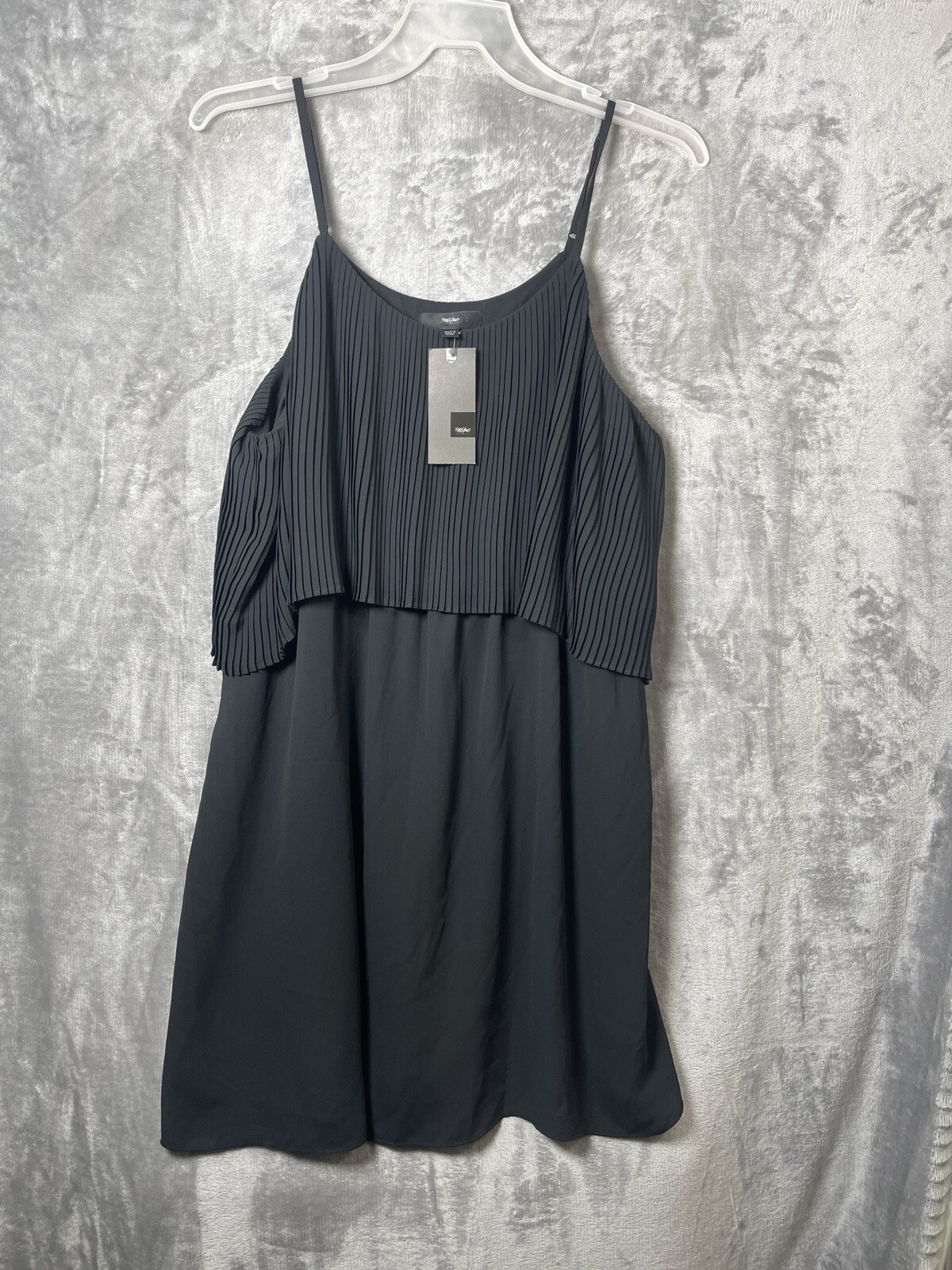 🆕Mossimo Womens Black Sleeveless Adjustable Straps Pleated Dress Size XXL