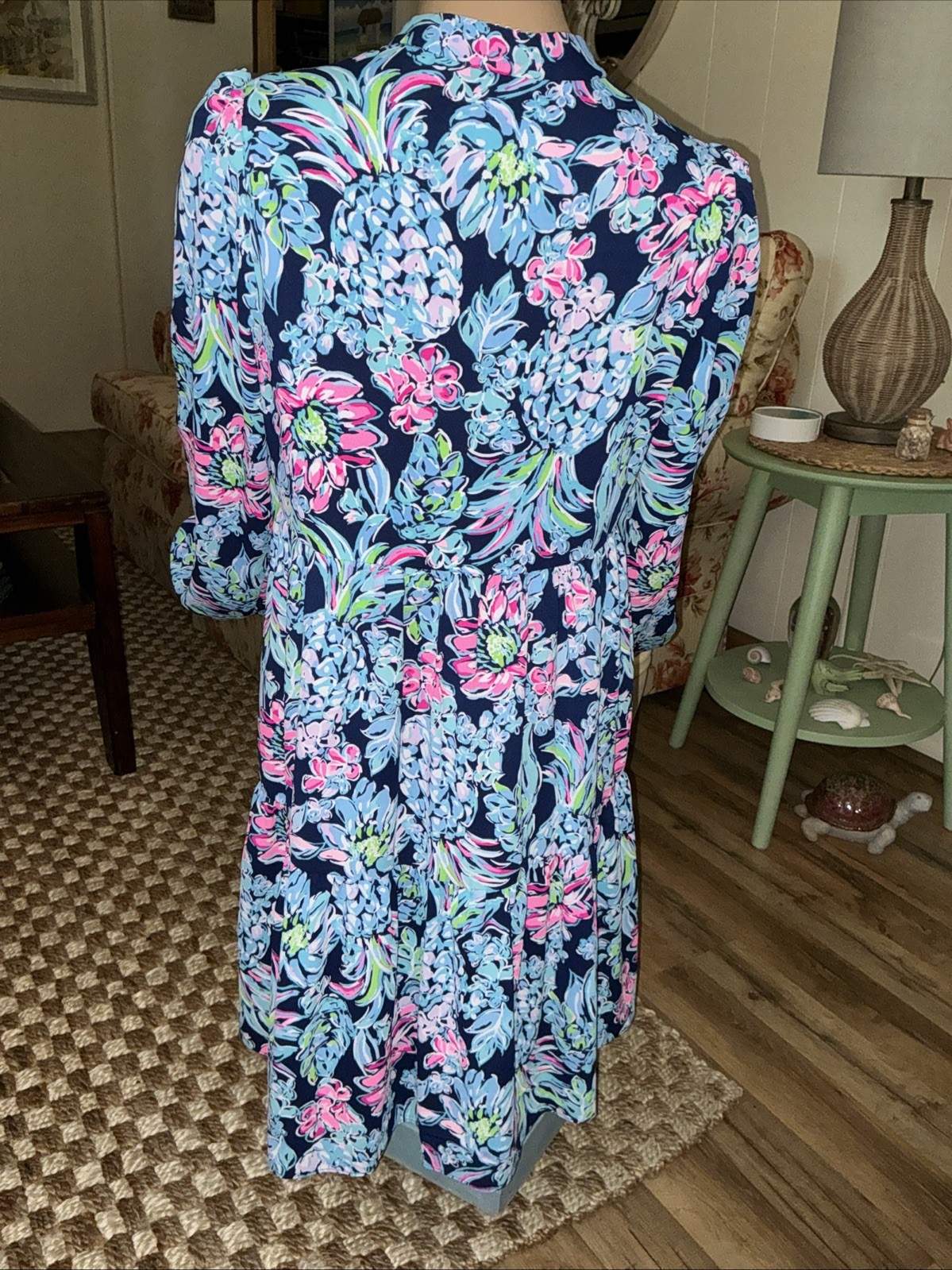 Lilly Pulitzer Winona Stretch Dress Navy Pineapple Paradise Size Small NEW