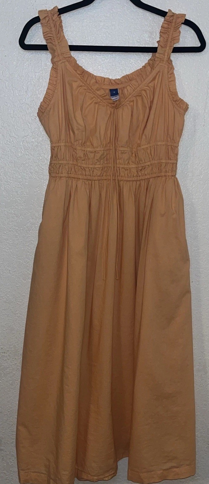 OLD NAVY Waist-Defined Ruffled Midi Dress -Size M TALL Blossom Petal