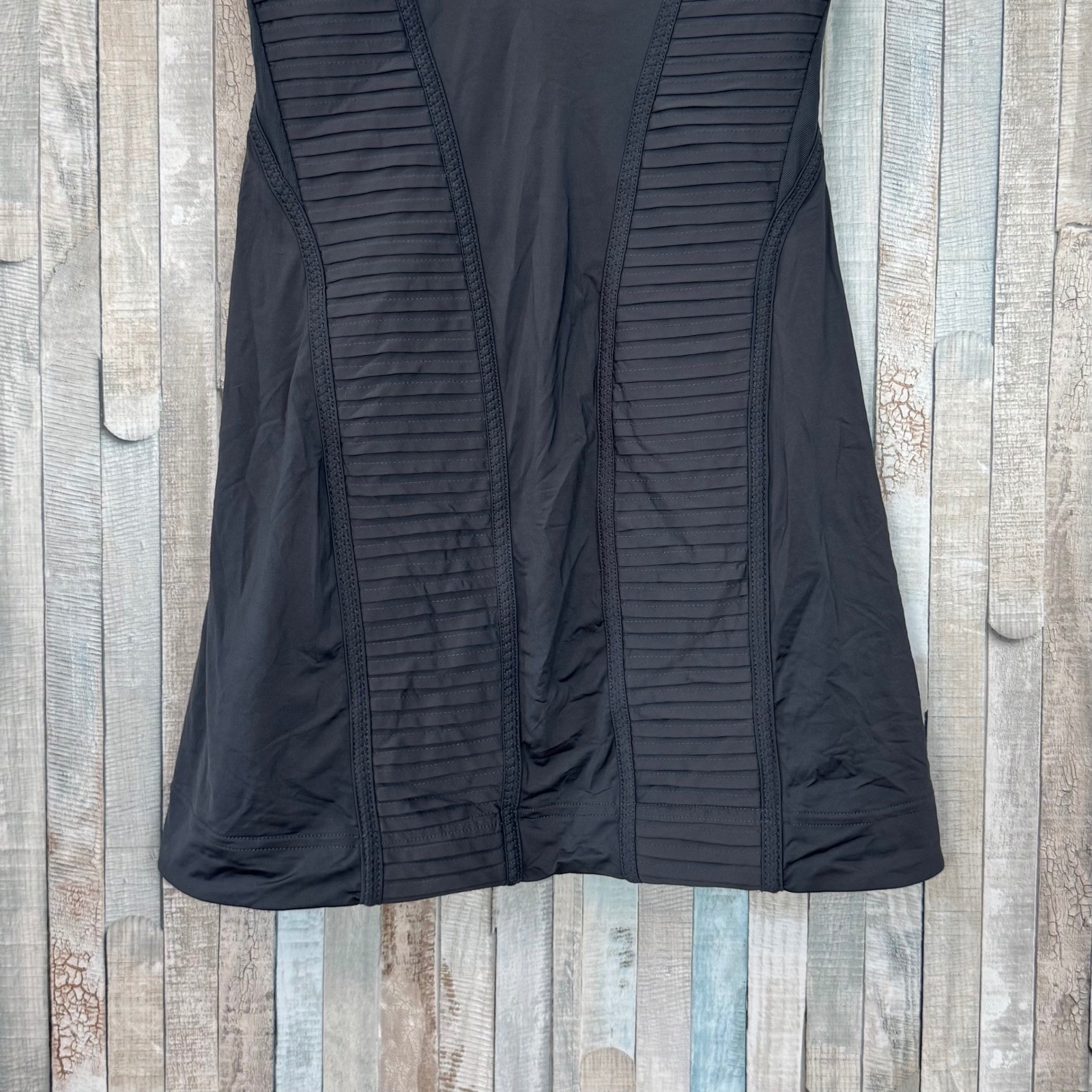 Adidas by Stella McCartney Mini Tennis Dress Mesh Pleated Racerback Charcoal 2 4