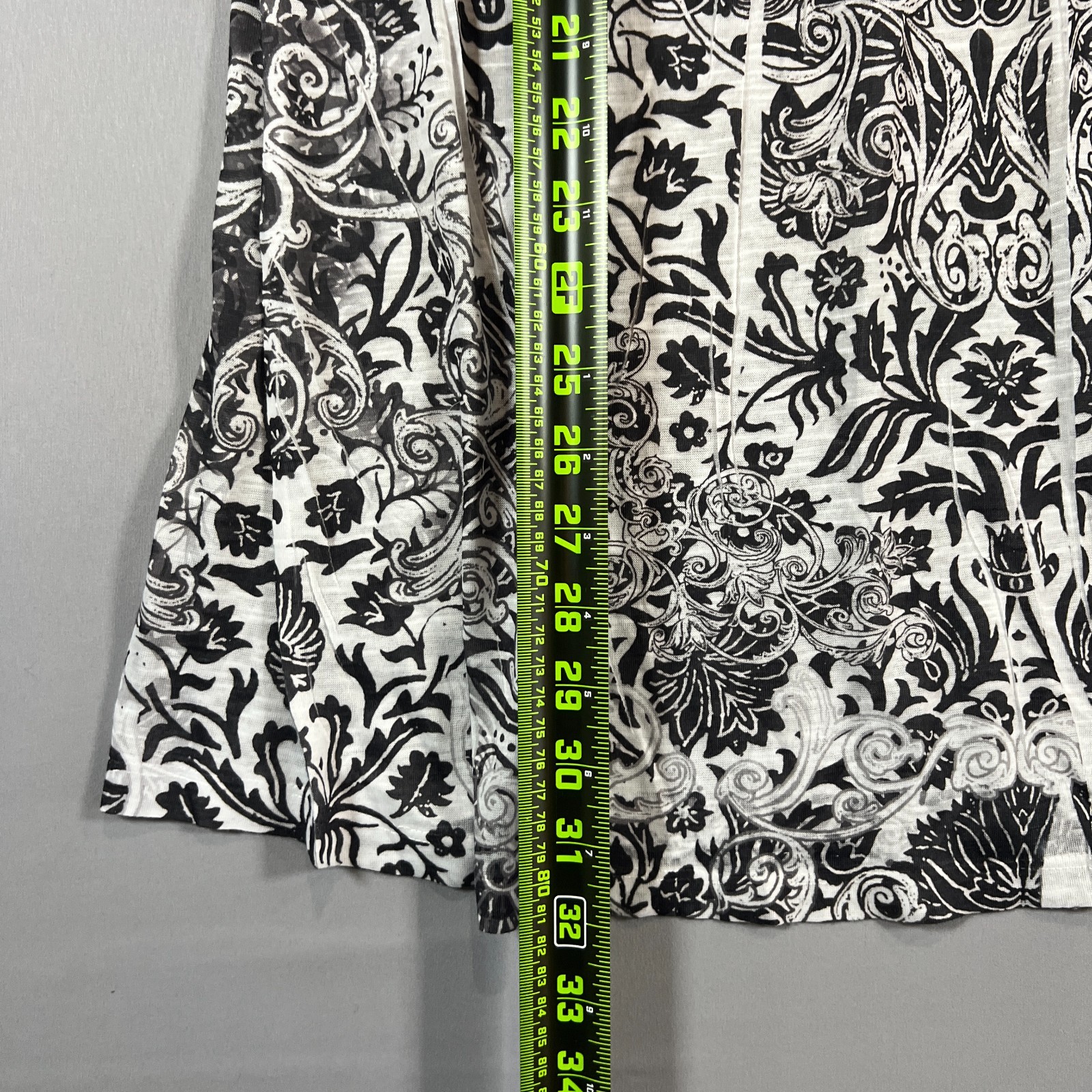 One World Beach Mini Dress Womens Large White Black Paisley Print Cap Sleeve