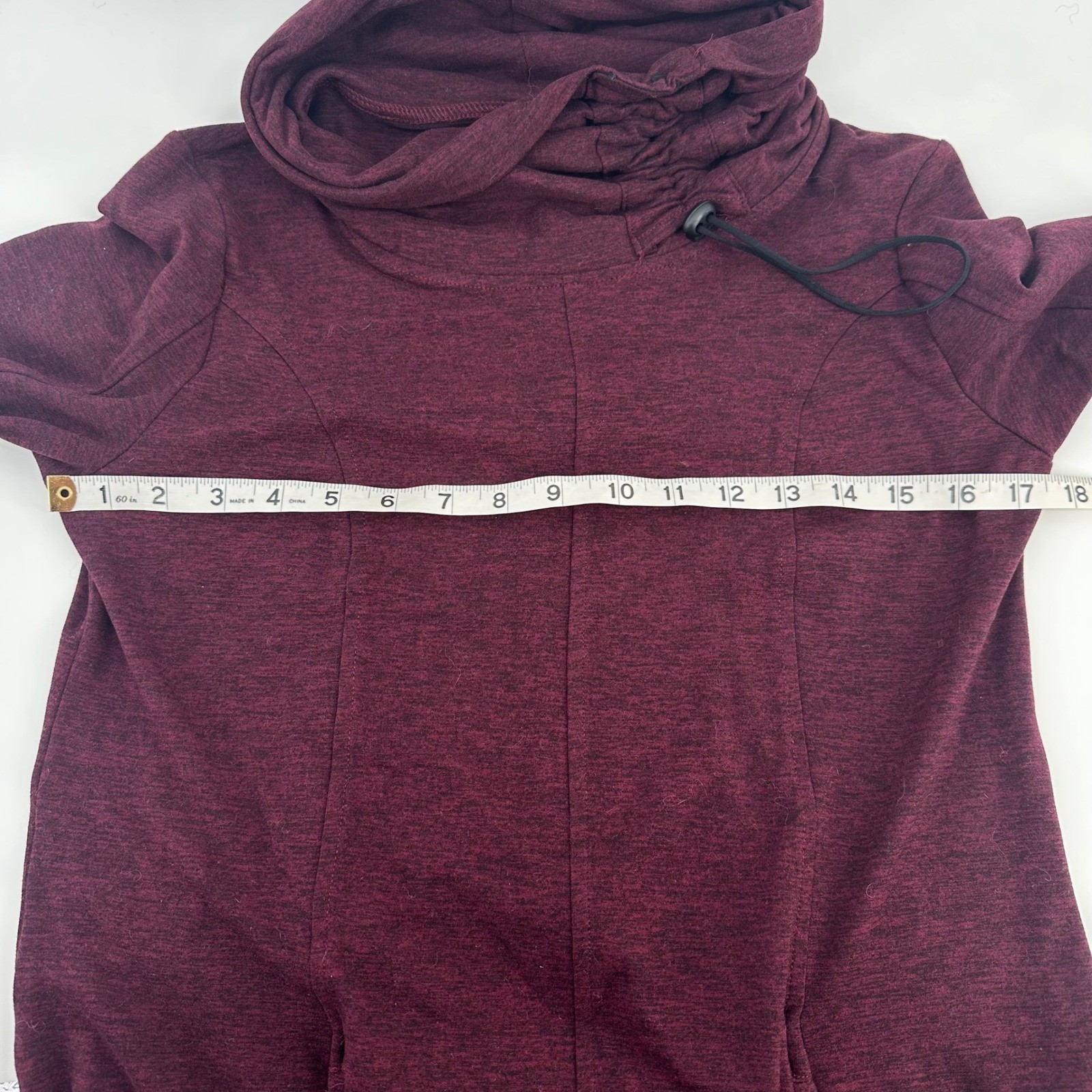 Maurices Womens Burgundy Heathered Cowl Neck Pockets Sweater Dress Small