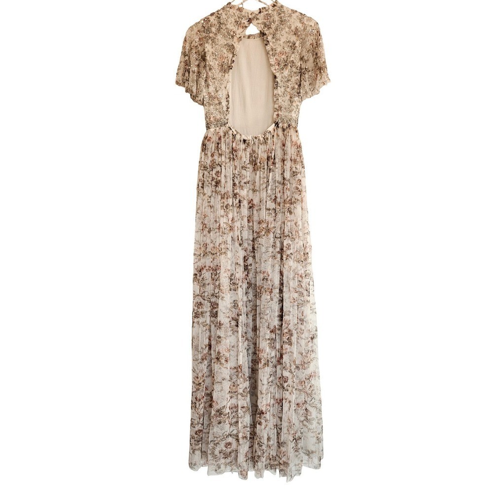 Needle & Thread Andromeda Embellished Maxi-Dress Size 6